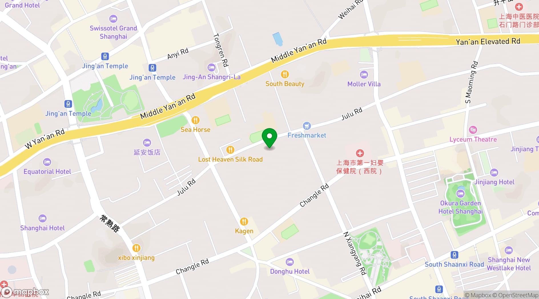 Map showing The PuLi Hotel and Spa