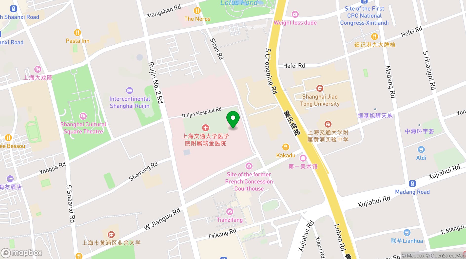 Map showing InterContinental Shanghai Ruijin
