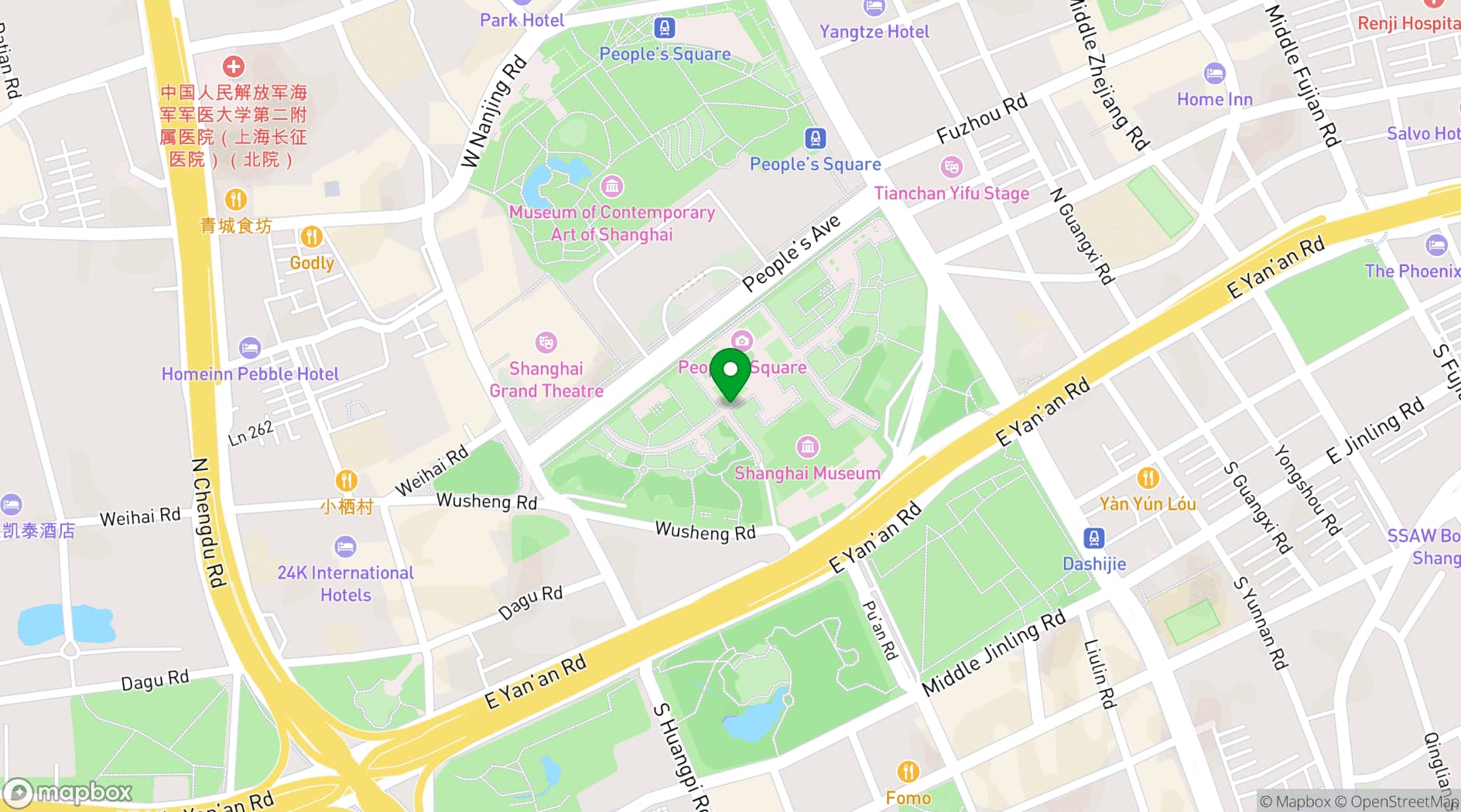 Map showing W Hotels