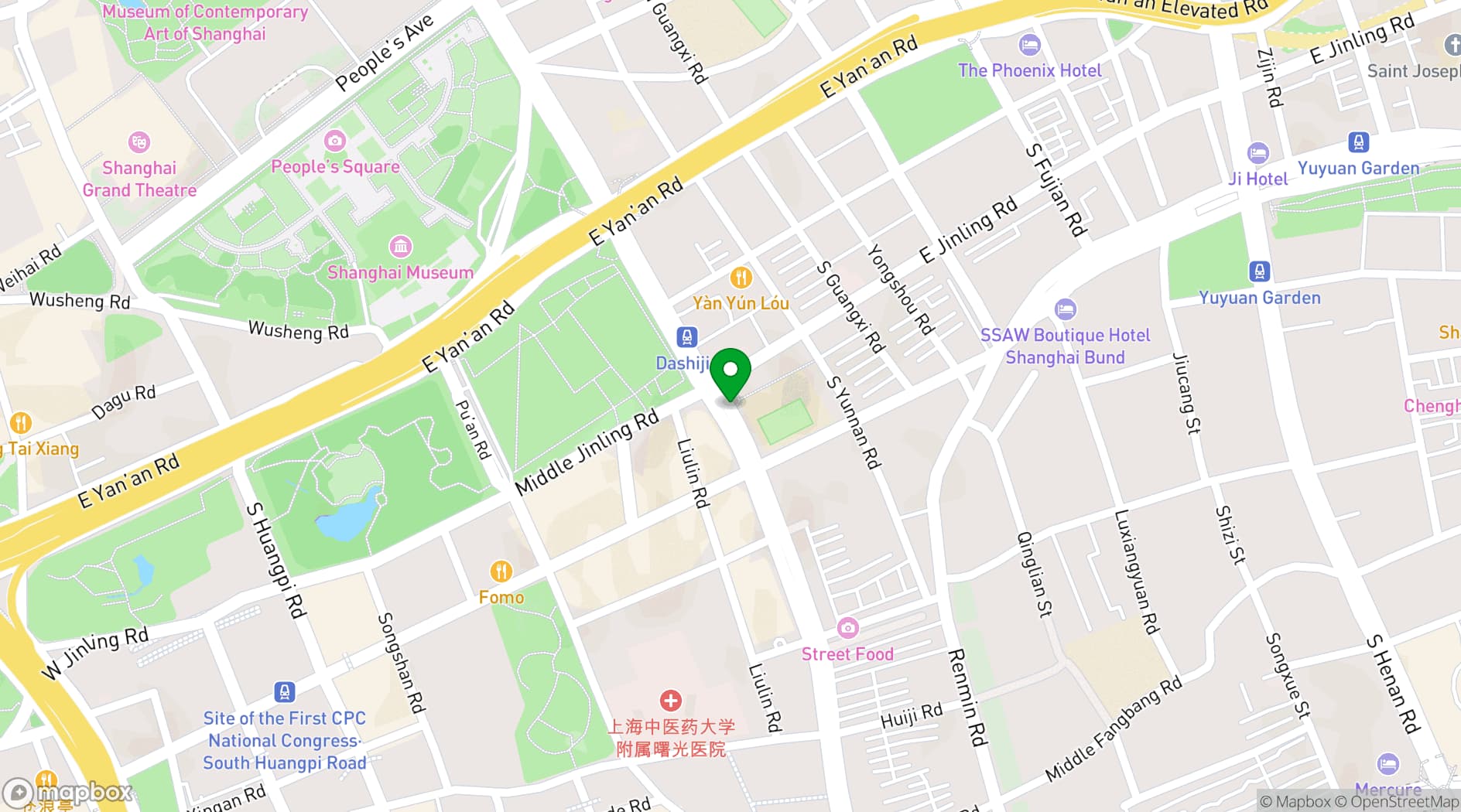 Map showing Shanghai Museum