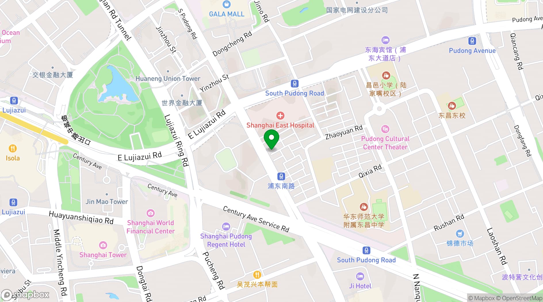 Map showing Shanghai Ocean Aquarium