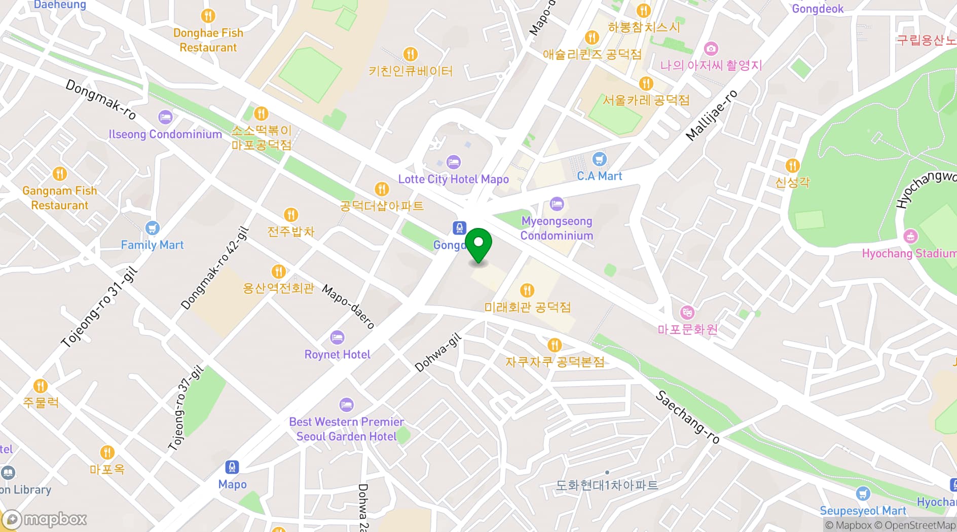 Map showing Glad Hotel Mapo