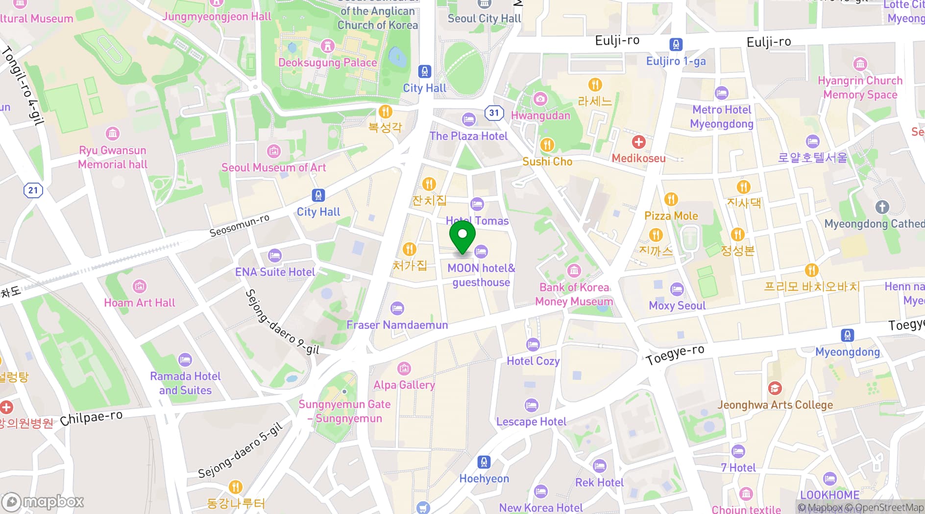 Map showing Courtyard Marriott Seoul Namdaemun