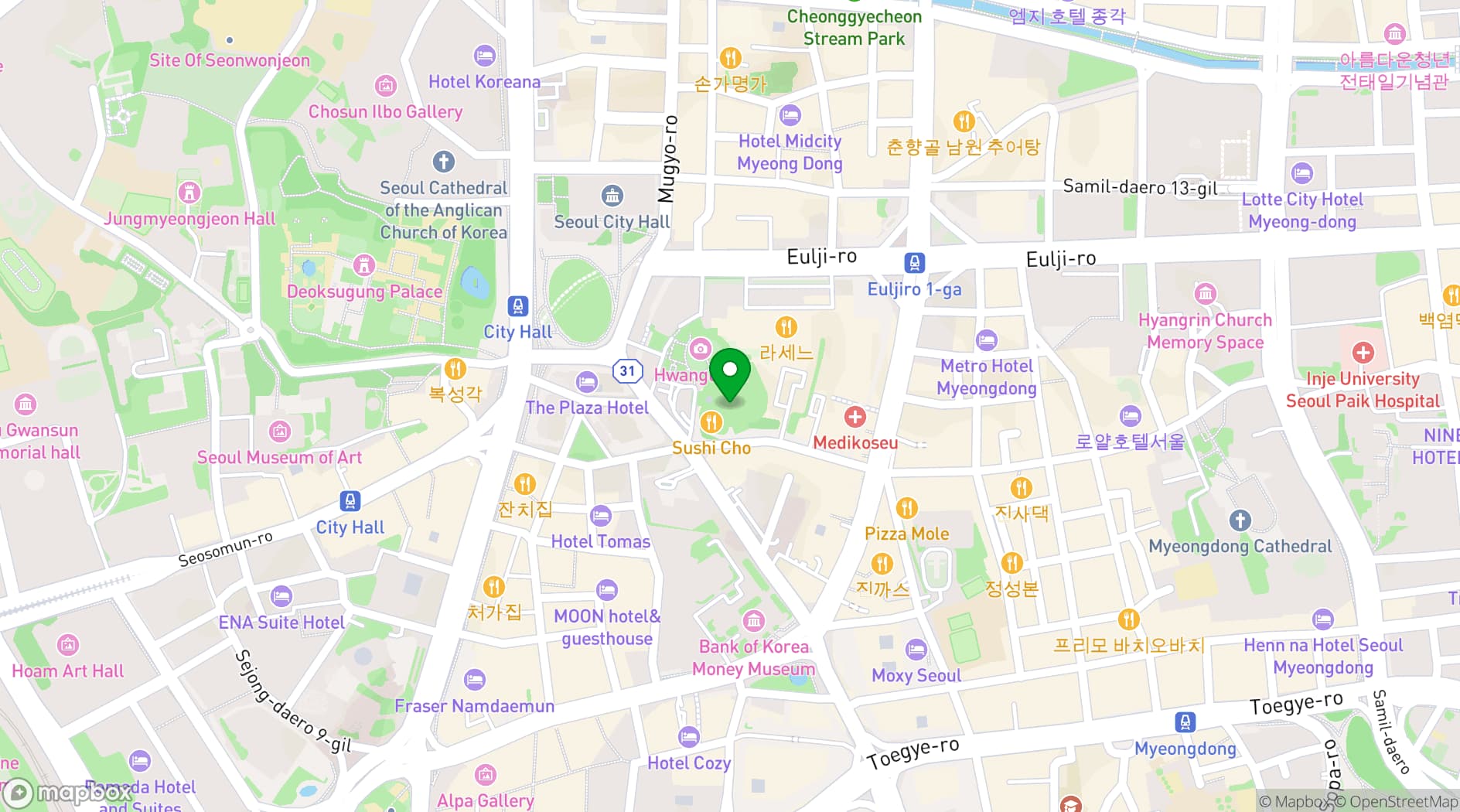 Map showing The Westin Josun Seoul