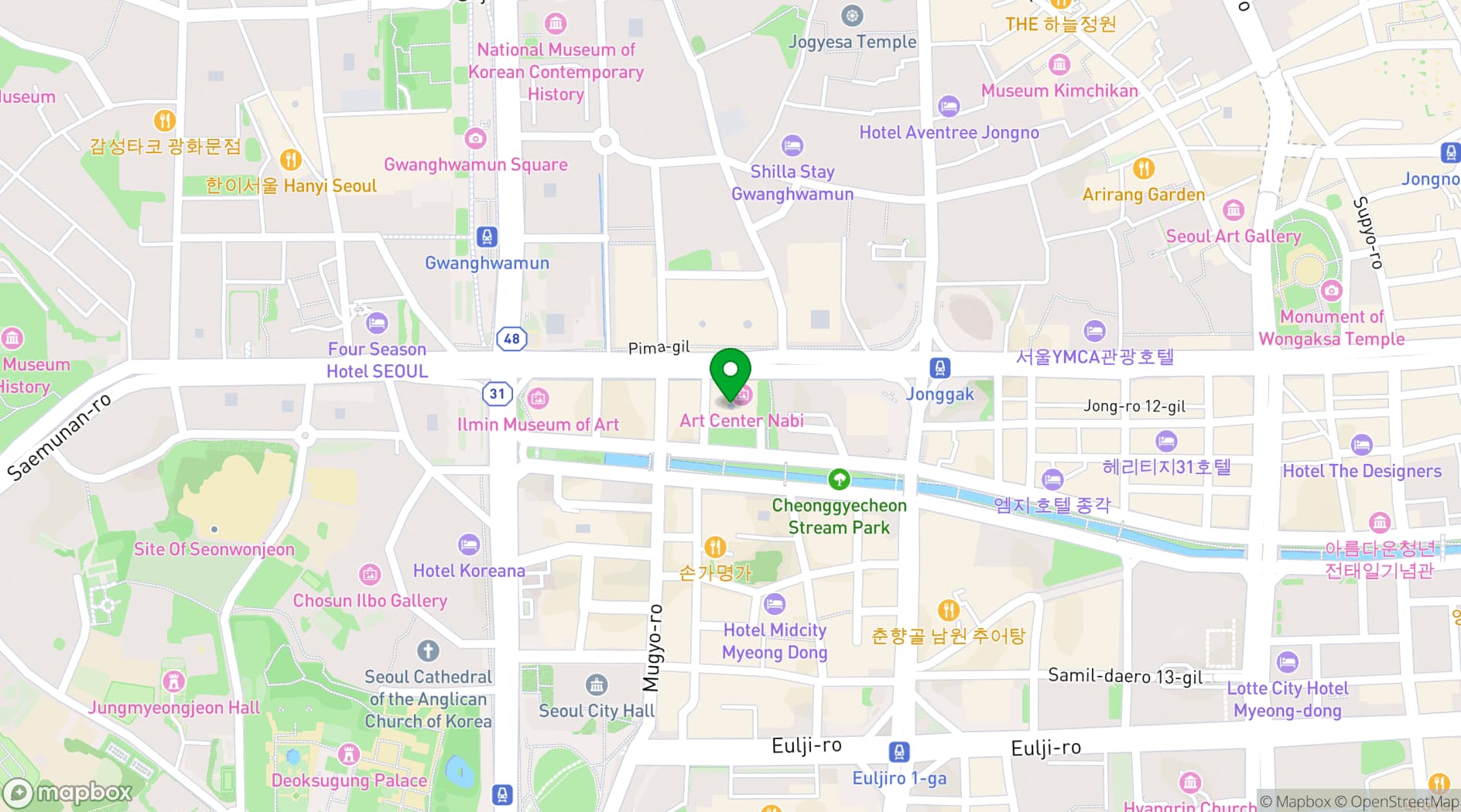 Map showing Art Center Nabi