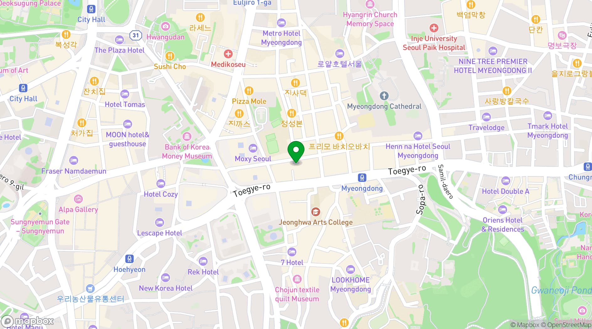 Map showing Skypark Hotel