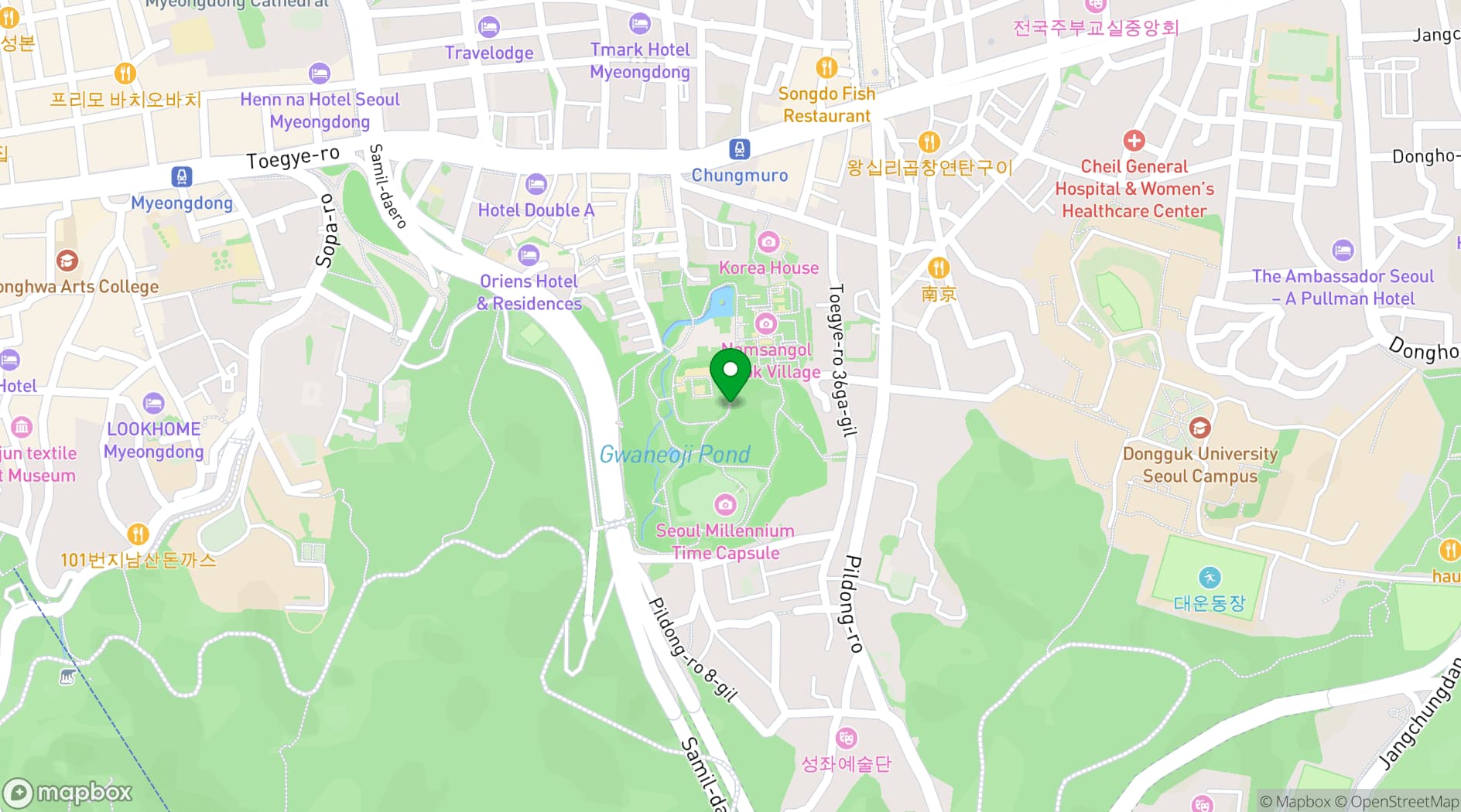 Map showing Seoul Namsan Gugakdang