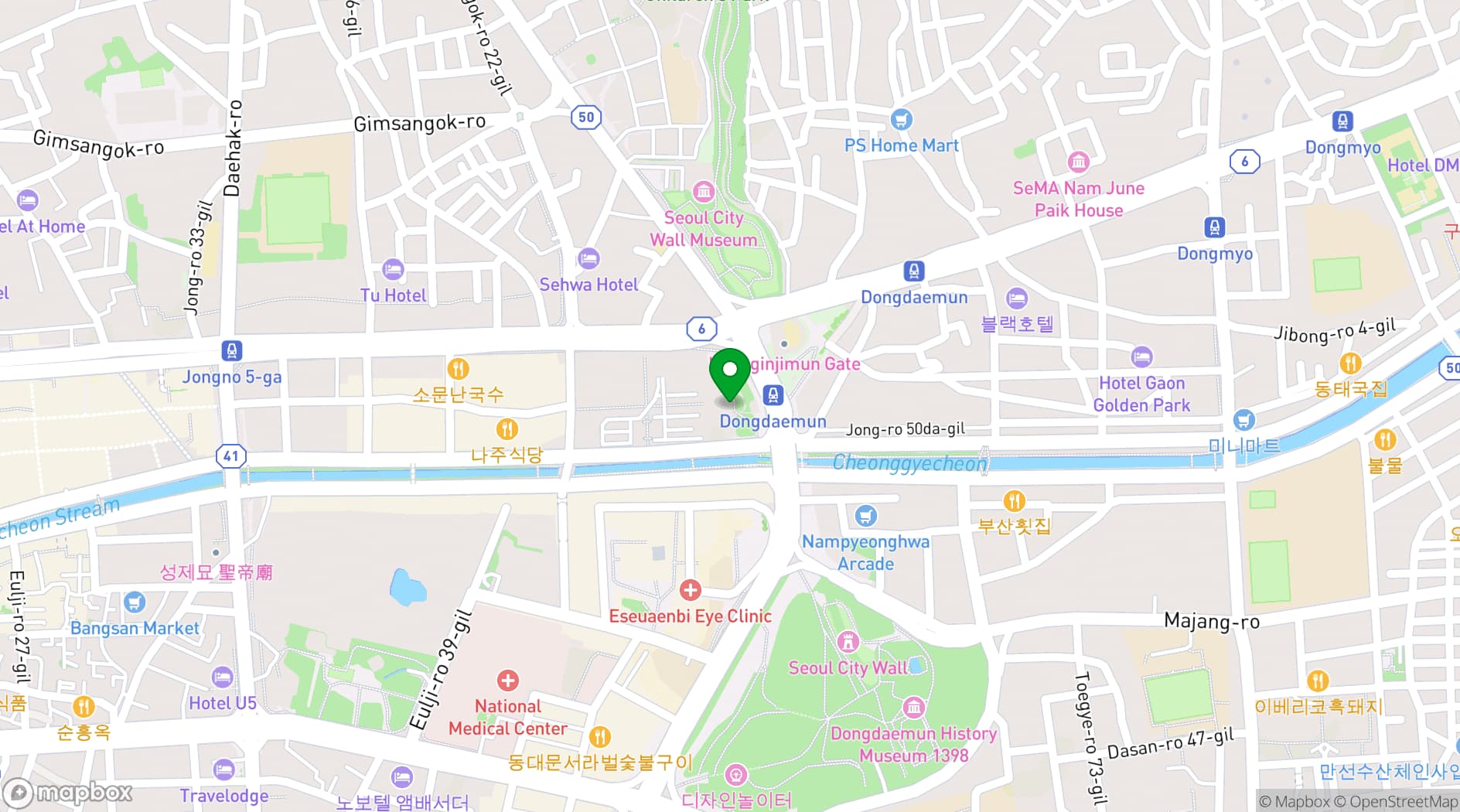 Map showing JW Marriott Dongdaemun Square Seoul