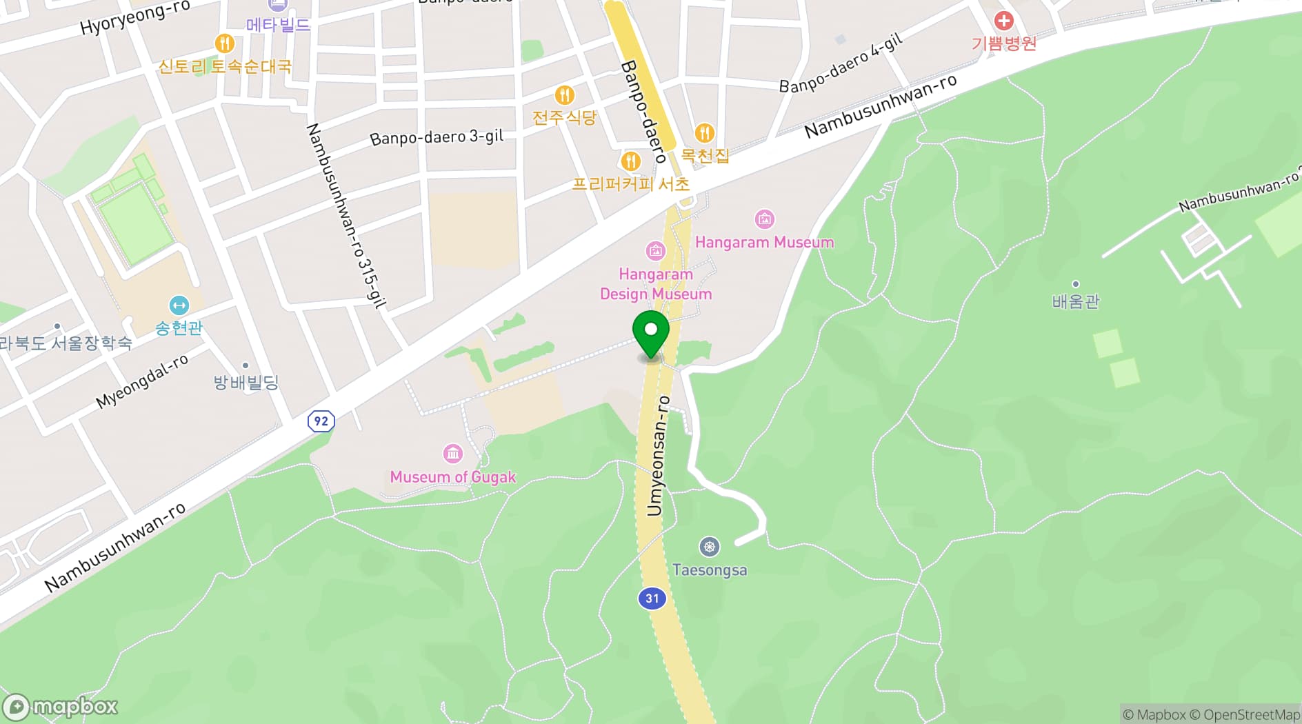 Map showing Seoul Arts Center