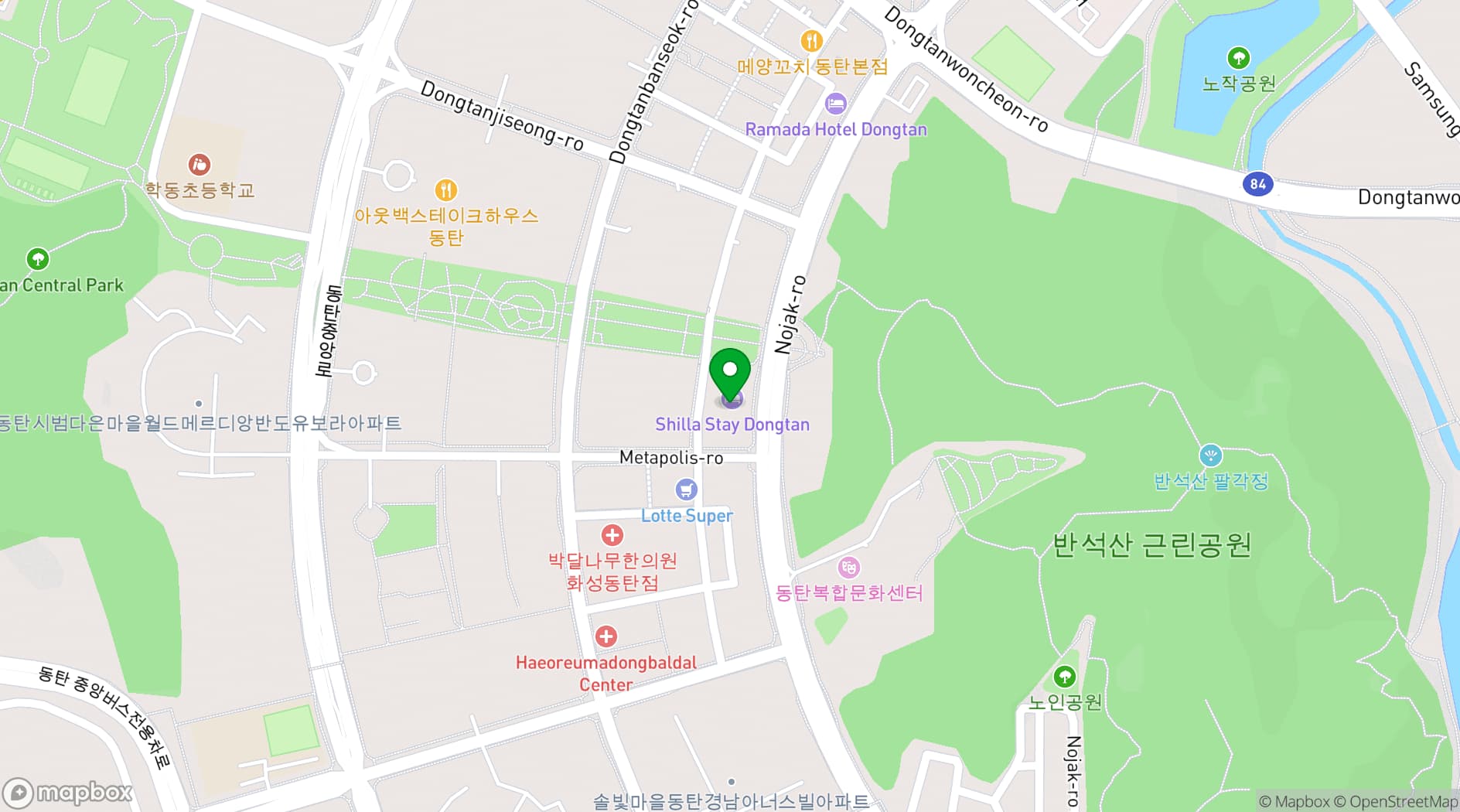 Map showing Shilla Stay Dongtan