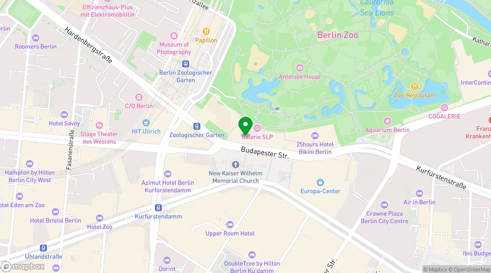 Map showing Spreegold Bikini Berlin