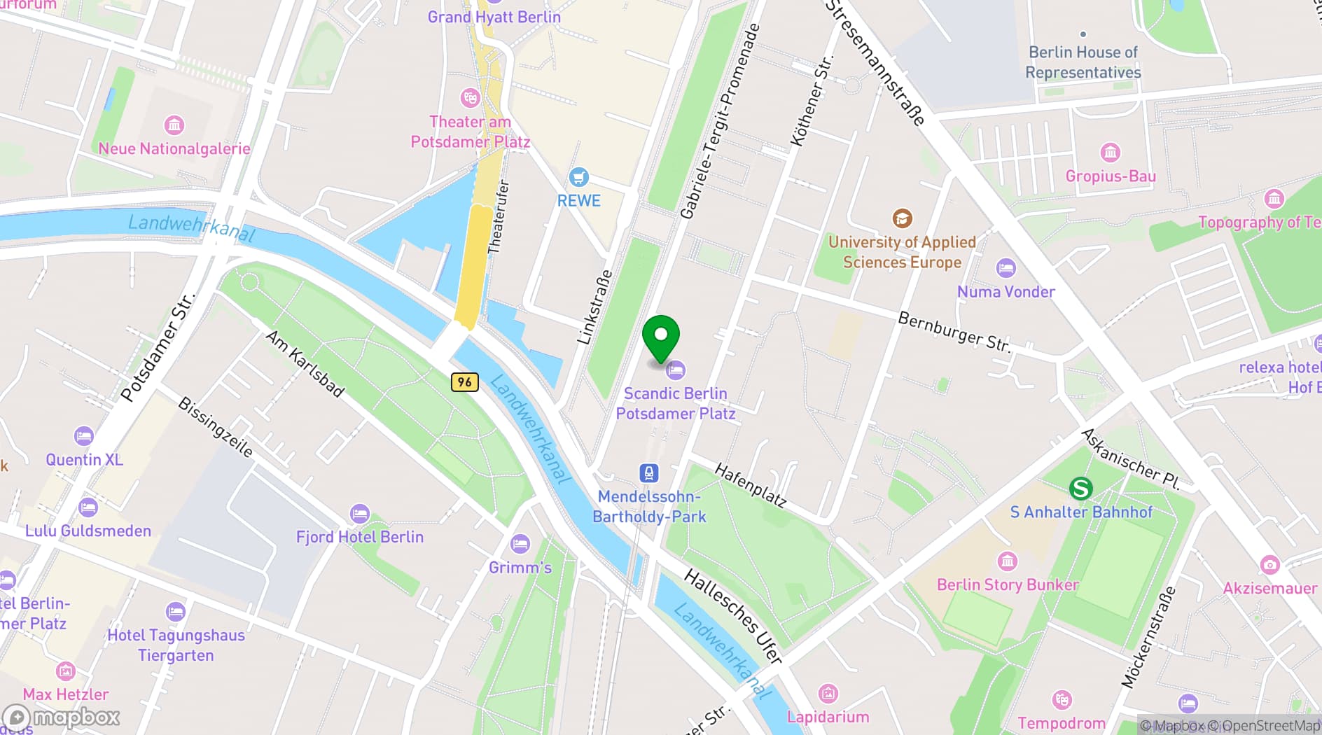 Map showing Scandic Hotels Conference Venues