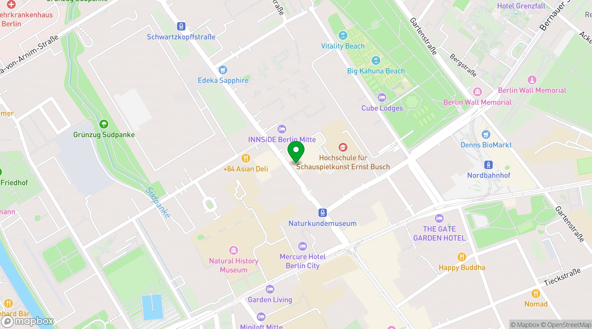 Map showing Titanic Chaussee Berlin