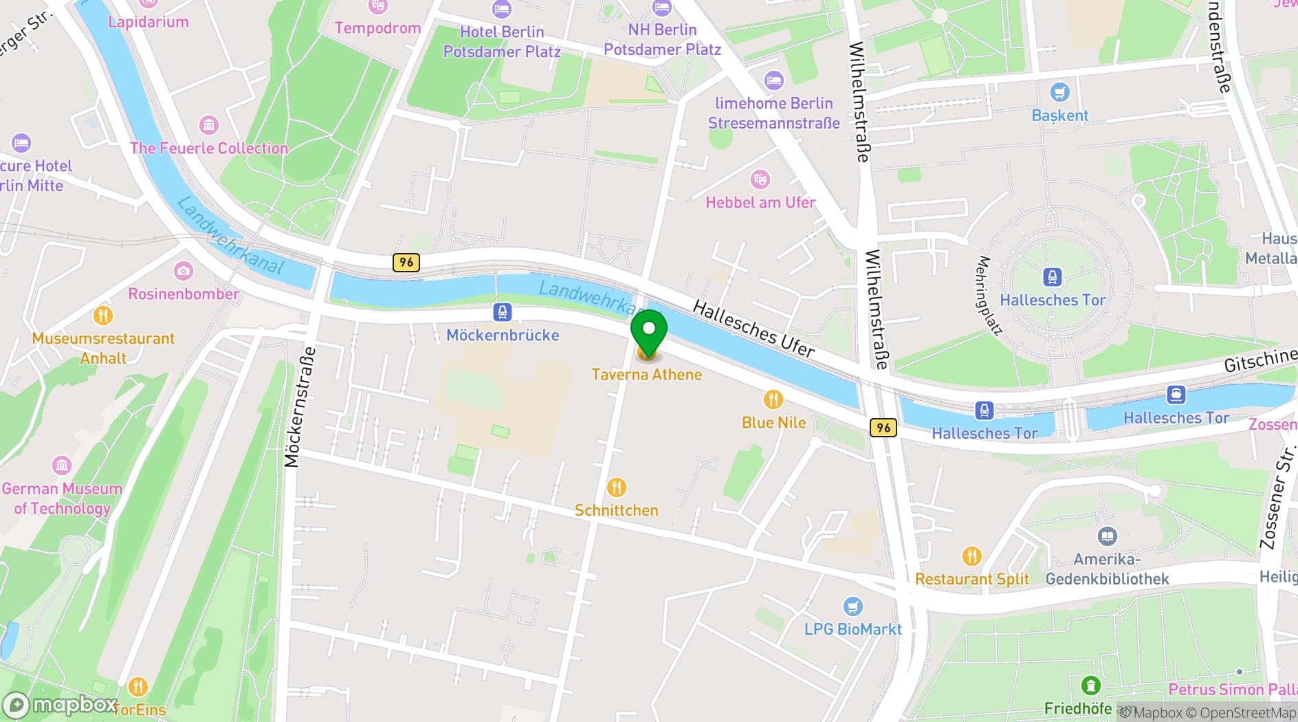 Map showing Taverna Athene