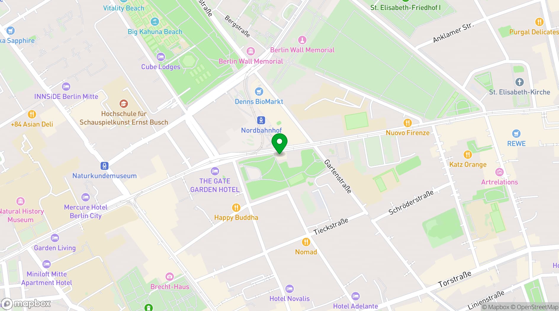 Map showing The Castle Berlin Friedrichshain