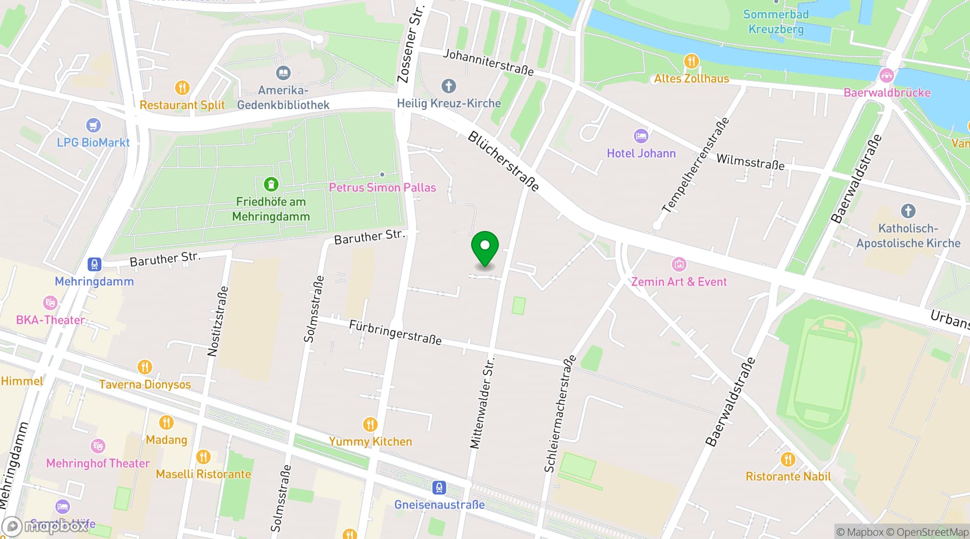 Map showing Pandora Art Gallery