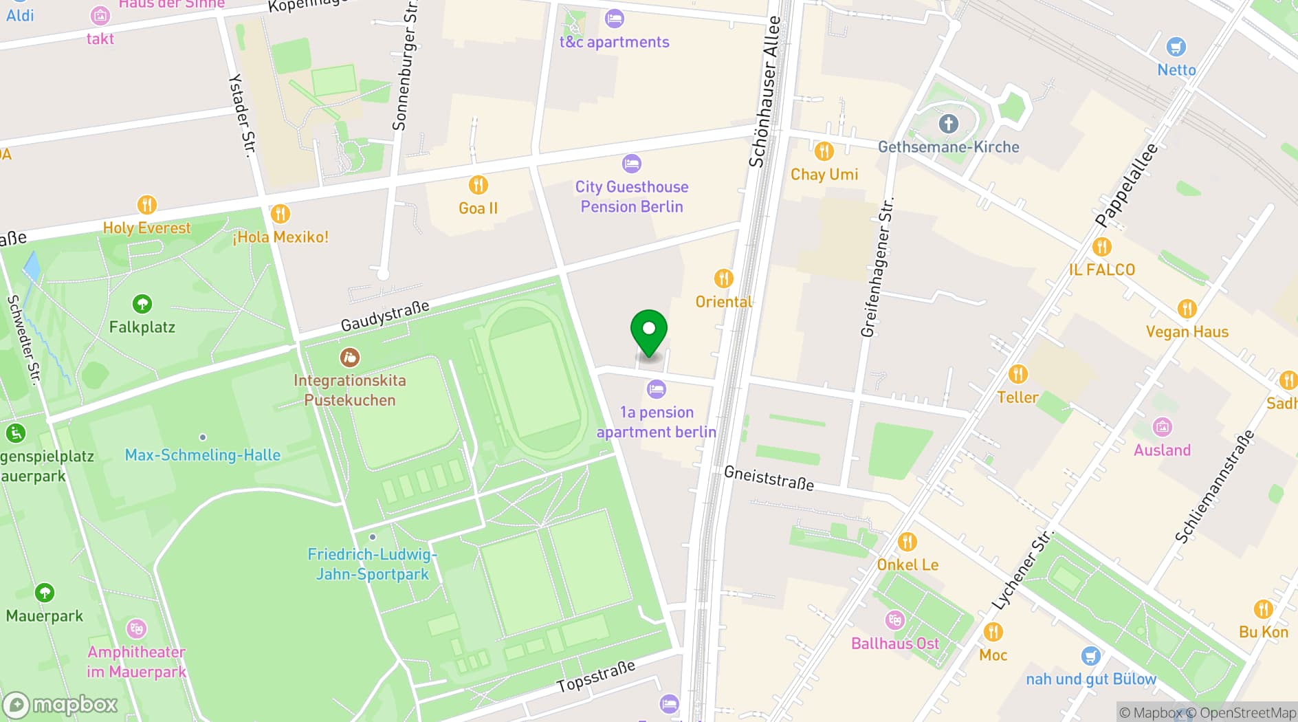 Map showing Villa Rodizio