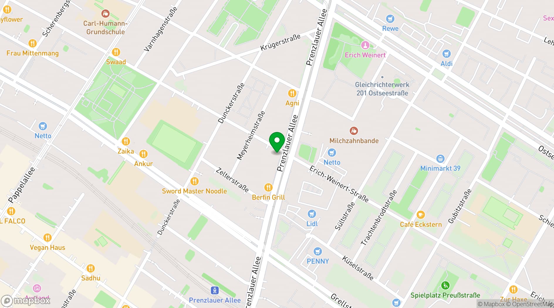 Map showing Holiday Inn Berlin City Center East Prenzlauer Berg