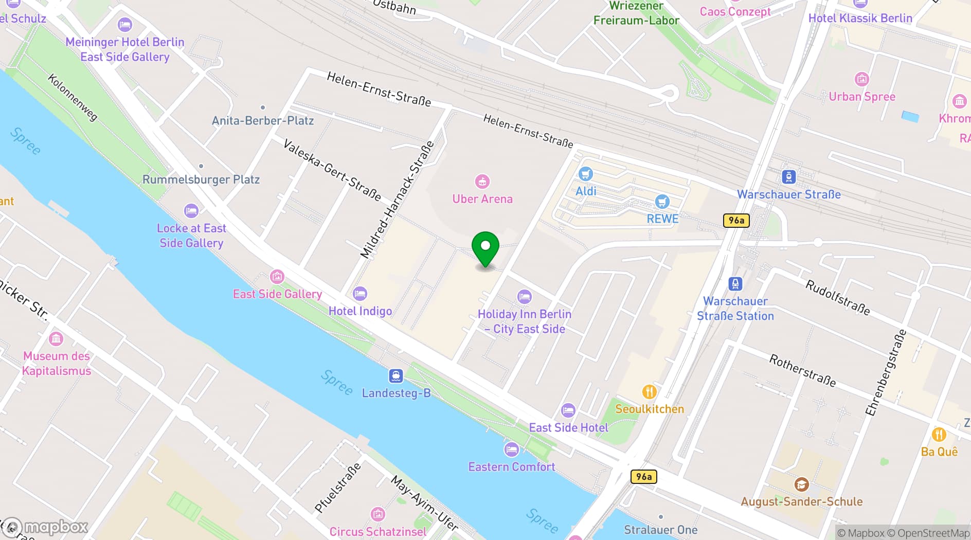 Map showing Uber Eats Music Hall