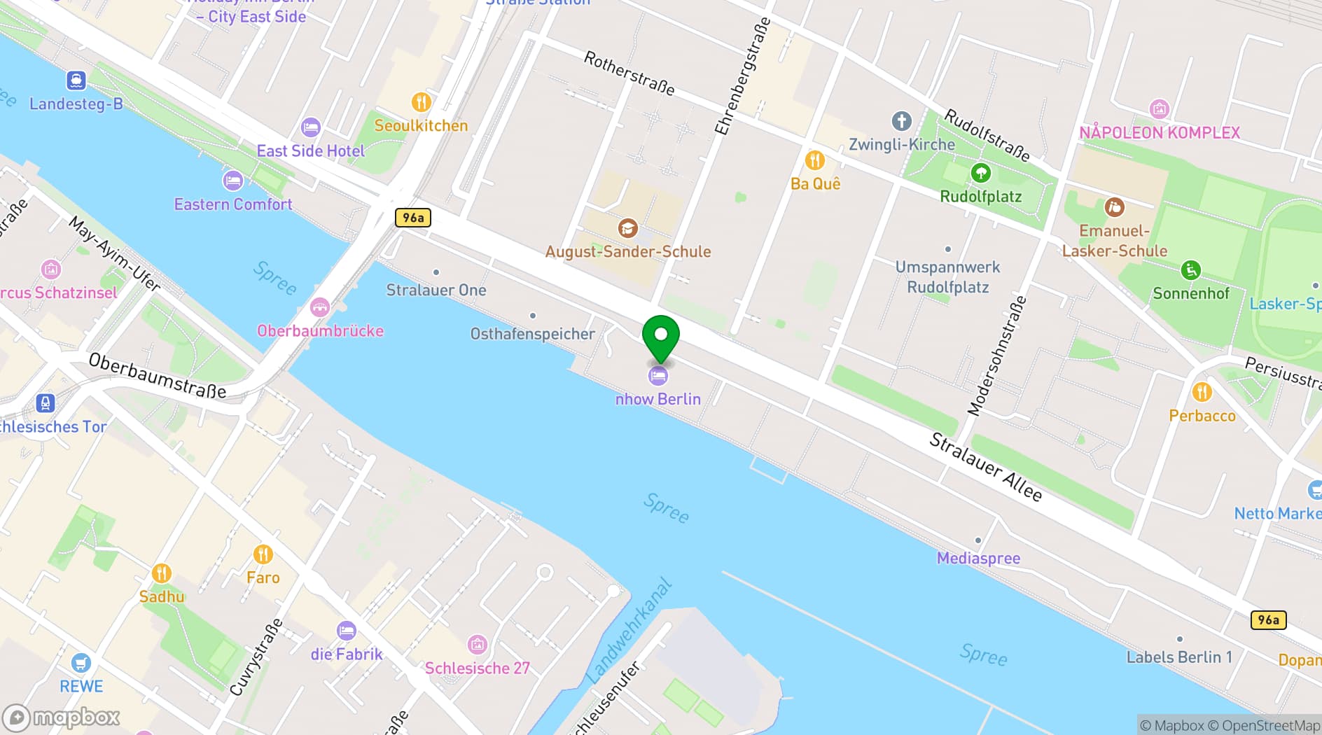Map showing Nhow Berlin