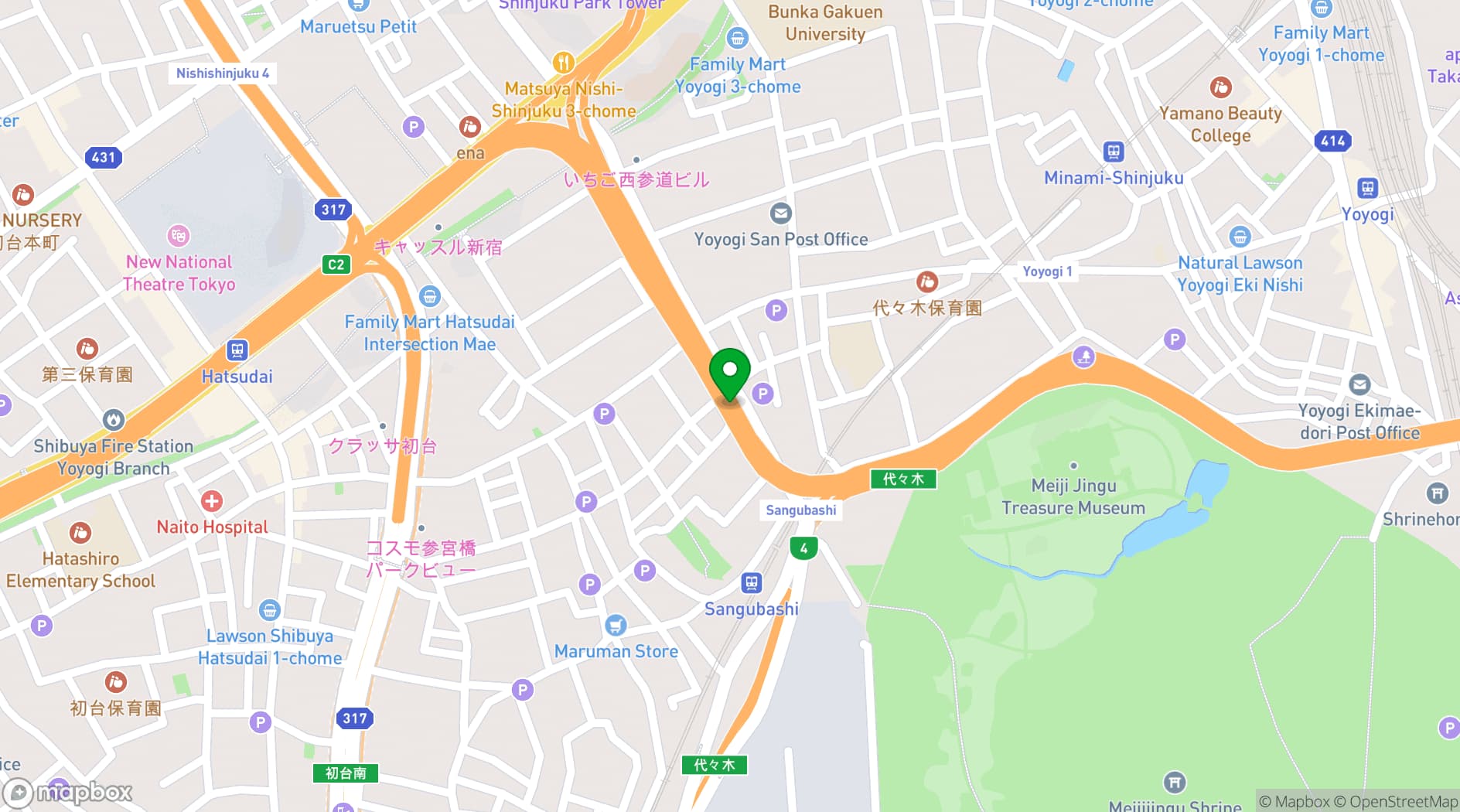 Map showing Koma Terrace Nishisando