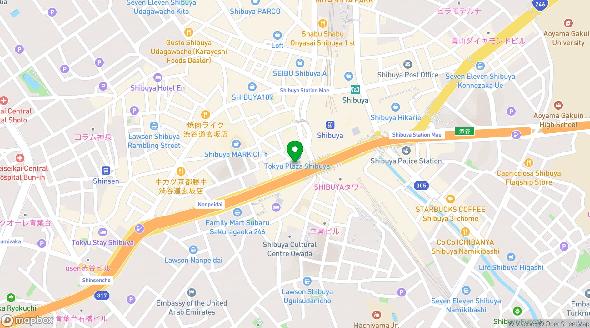 Map showing CÉ LA VI Tokyo
