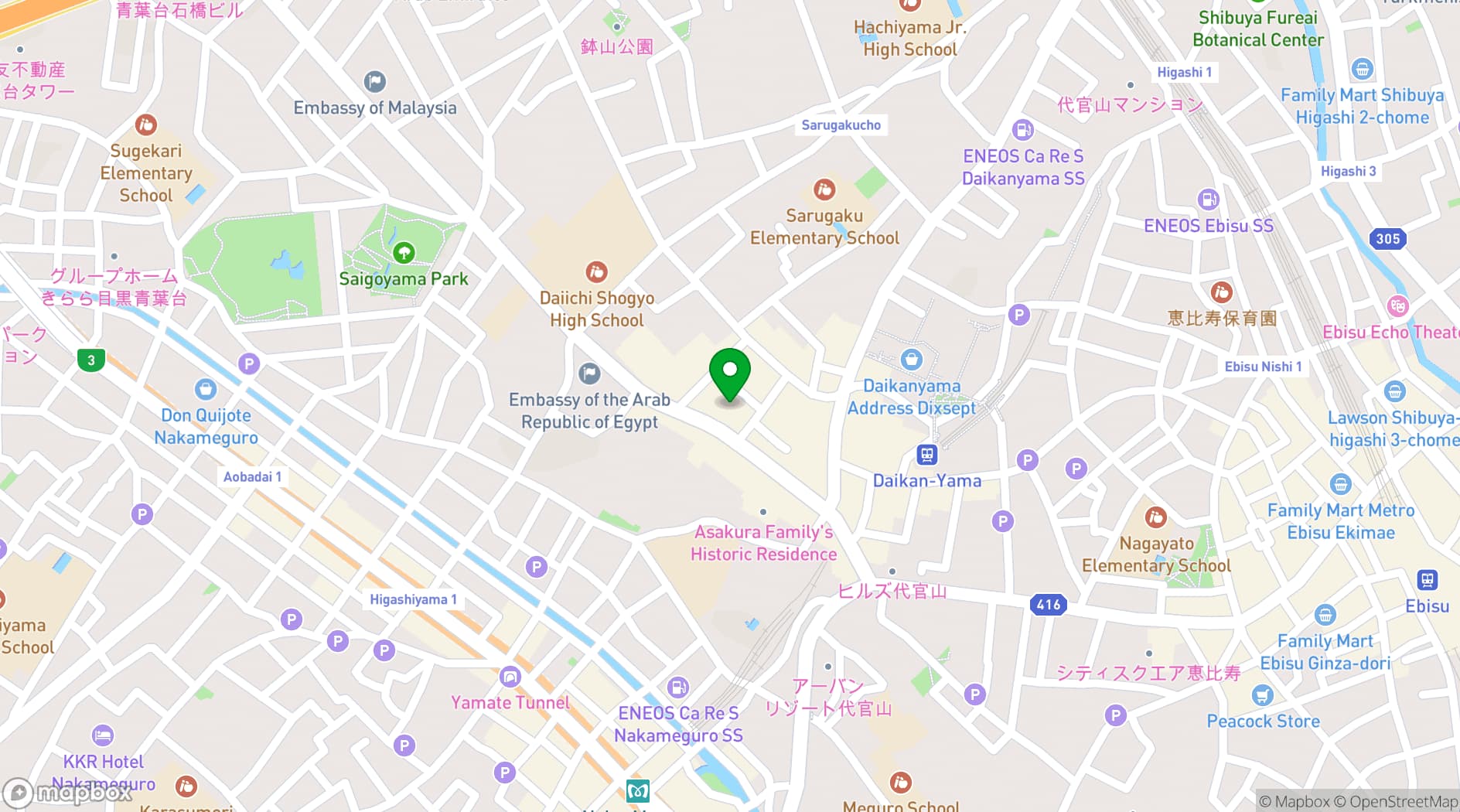 Map showing Hillside Terrace