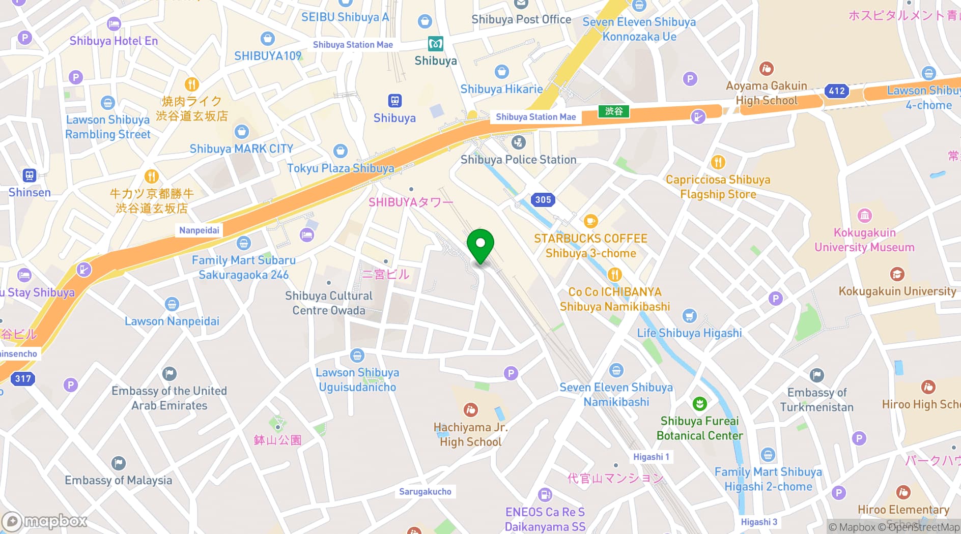 Map showing MOSS CROSS TOKYO