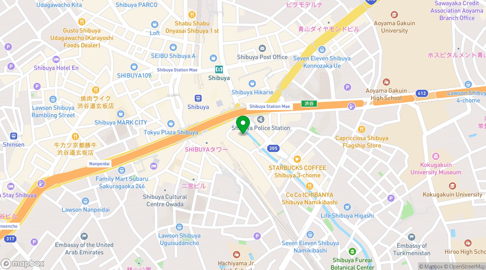 Map showing SHIBUYA STREAM HOTEL - Private Room Information