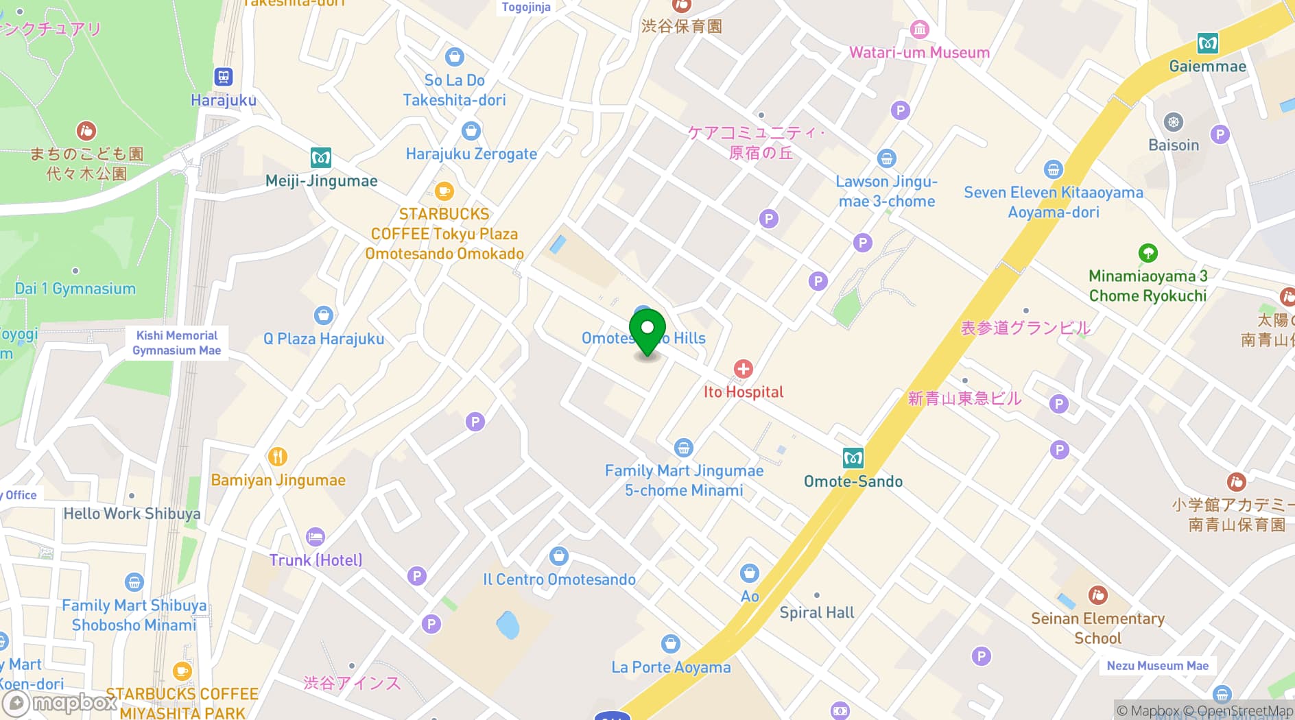 Map showing Espace Louis Vuitton