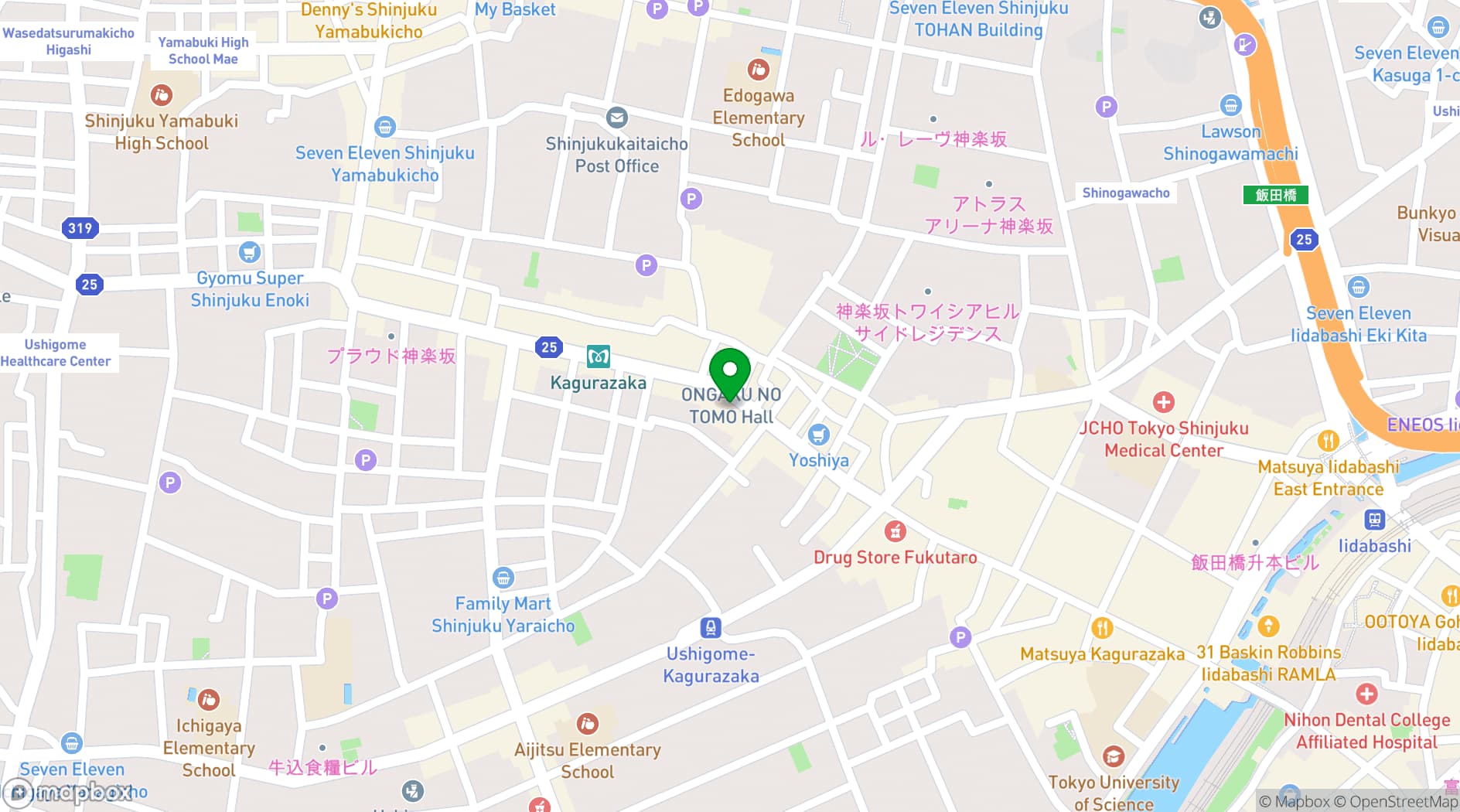 Map showing KGRn TOKYO