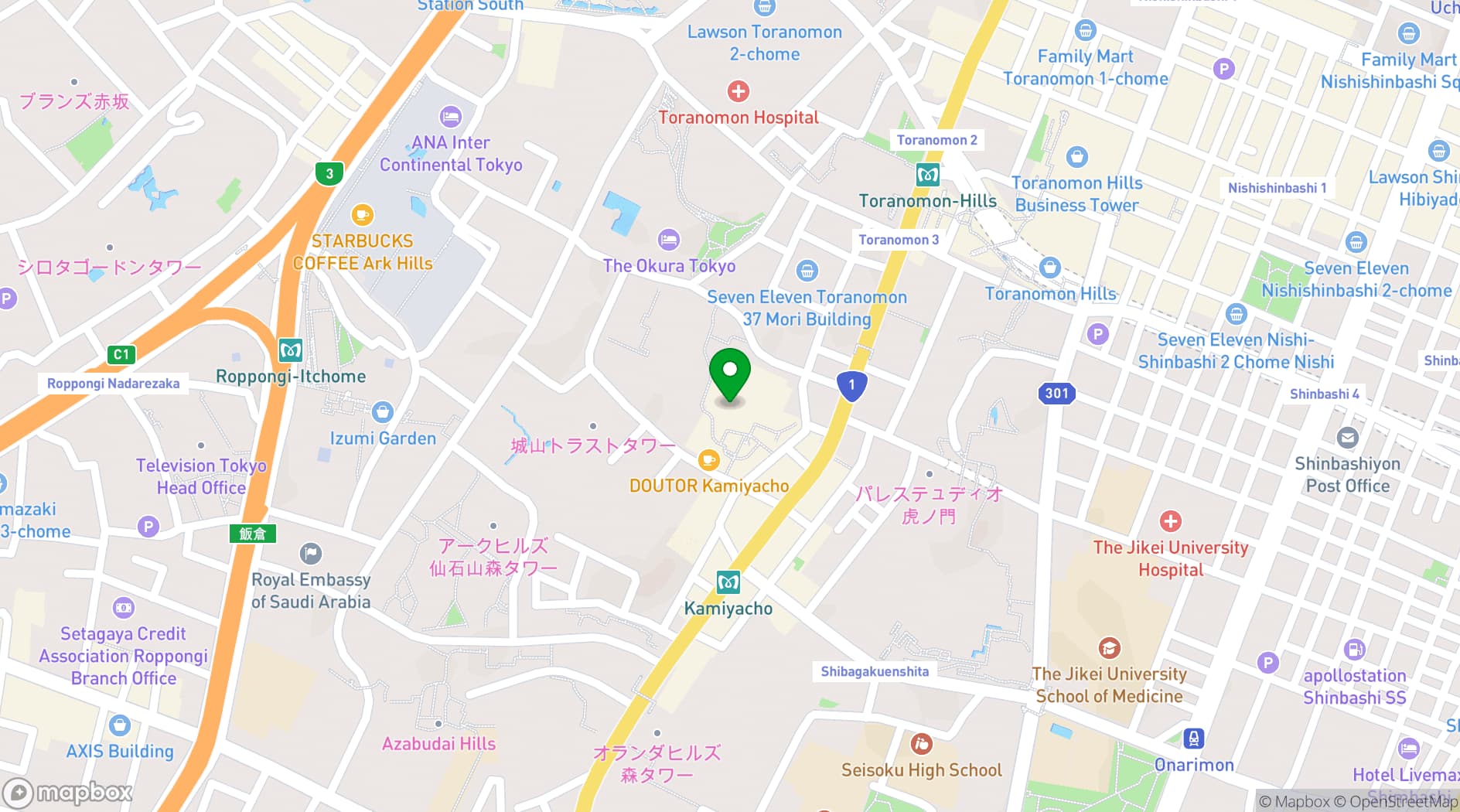 Map showing The Jade Room + Garden Terrace
