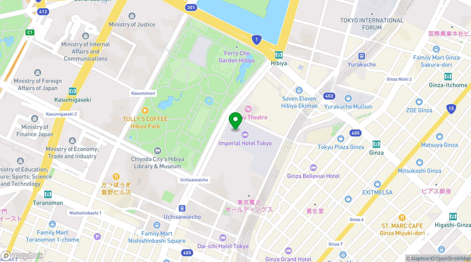 Map showing Kamon Private Room