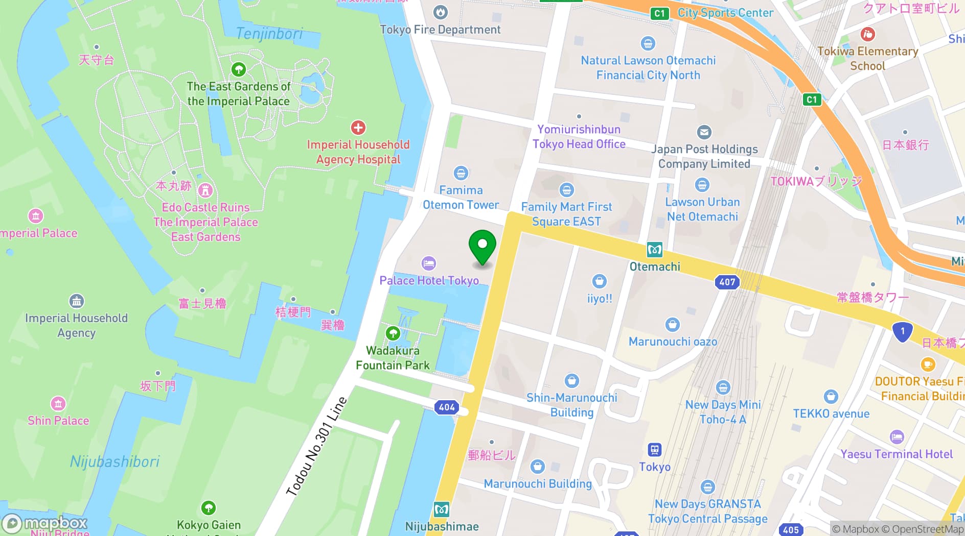 Map showing AP Marunouchi