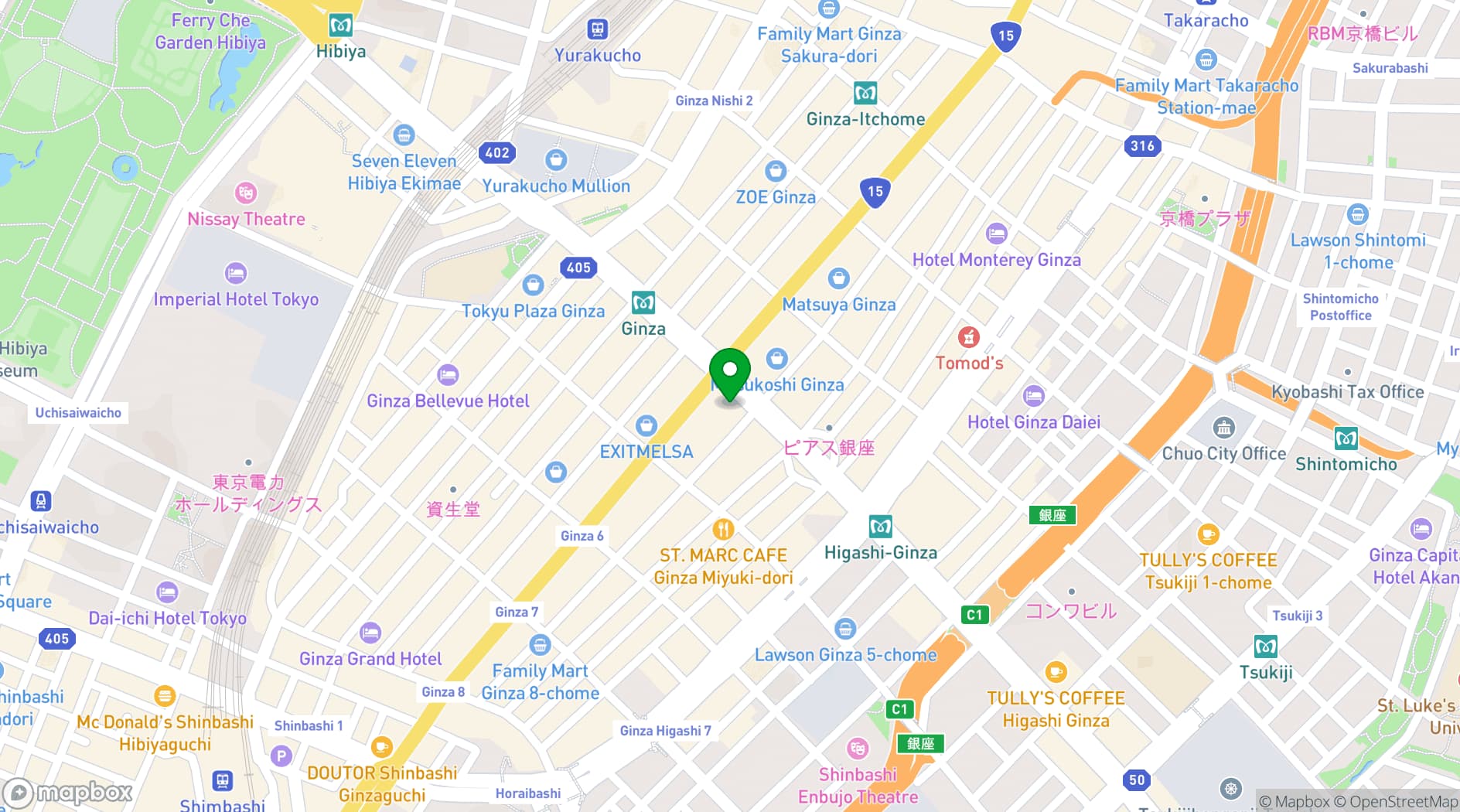 Map showing The Roof