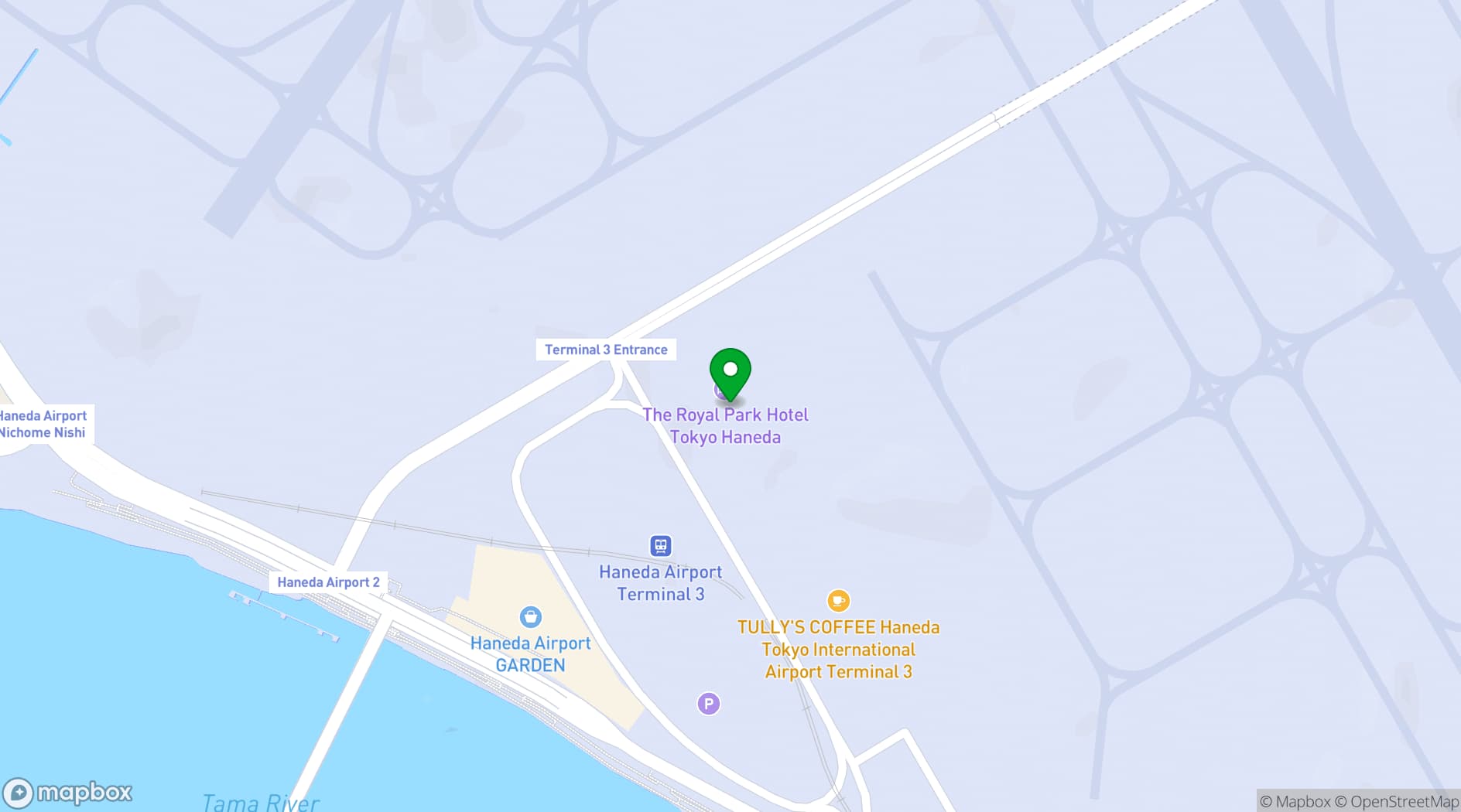 Map showing The Royal Park Tokyo Haneda