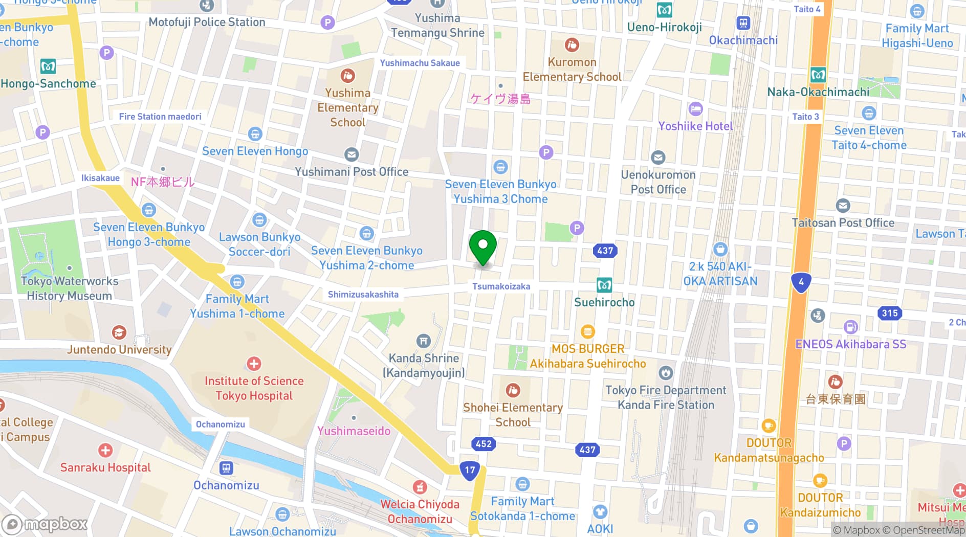Map showing BnA Studio Akihabara