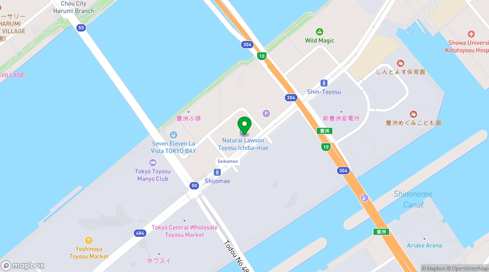 Map showing Hotel JAL City Tokyo Toyosu