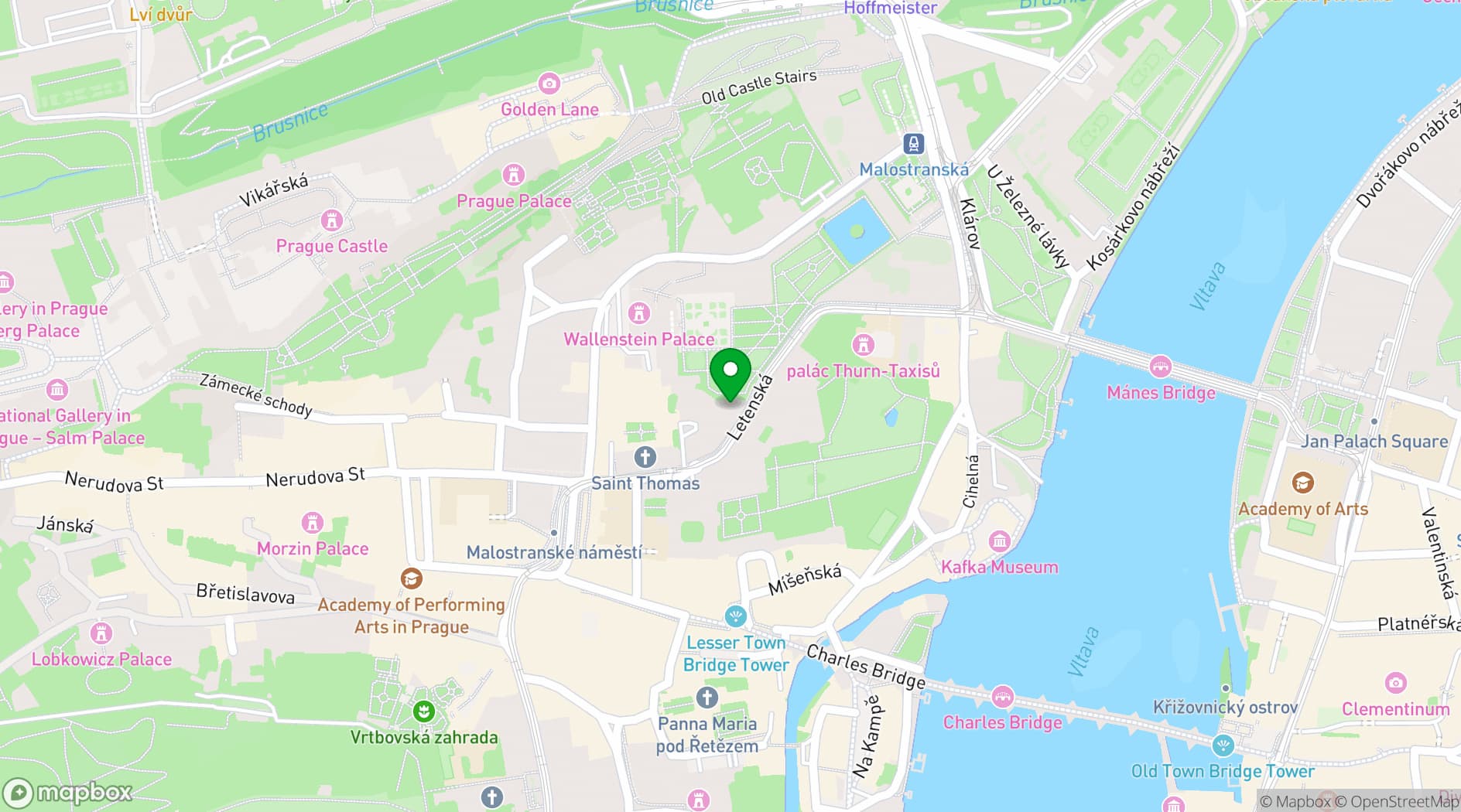Map showing Augustine, a Luxury Collection Hotel Prague