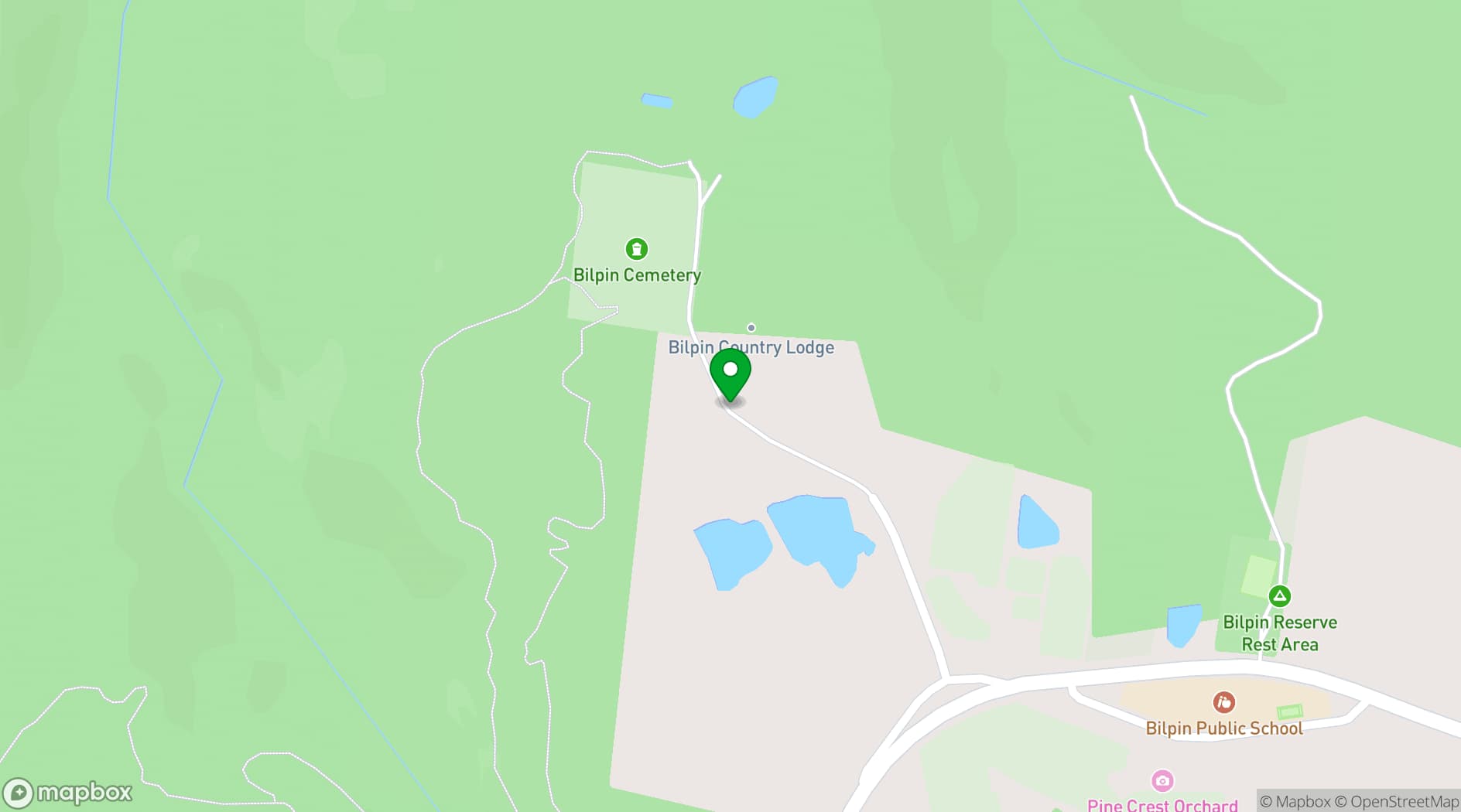 Map showing Bilpin Country Lodge
