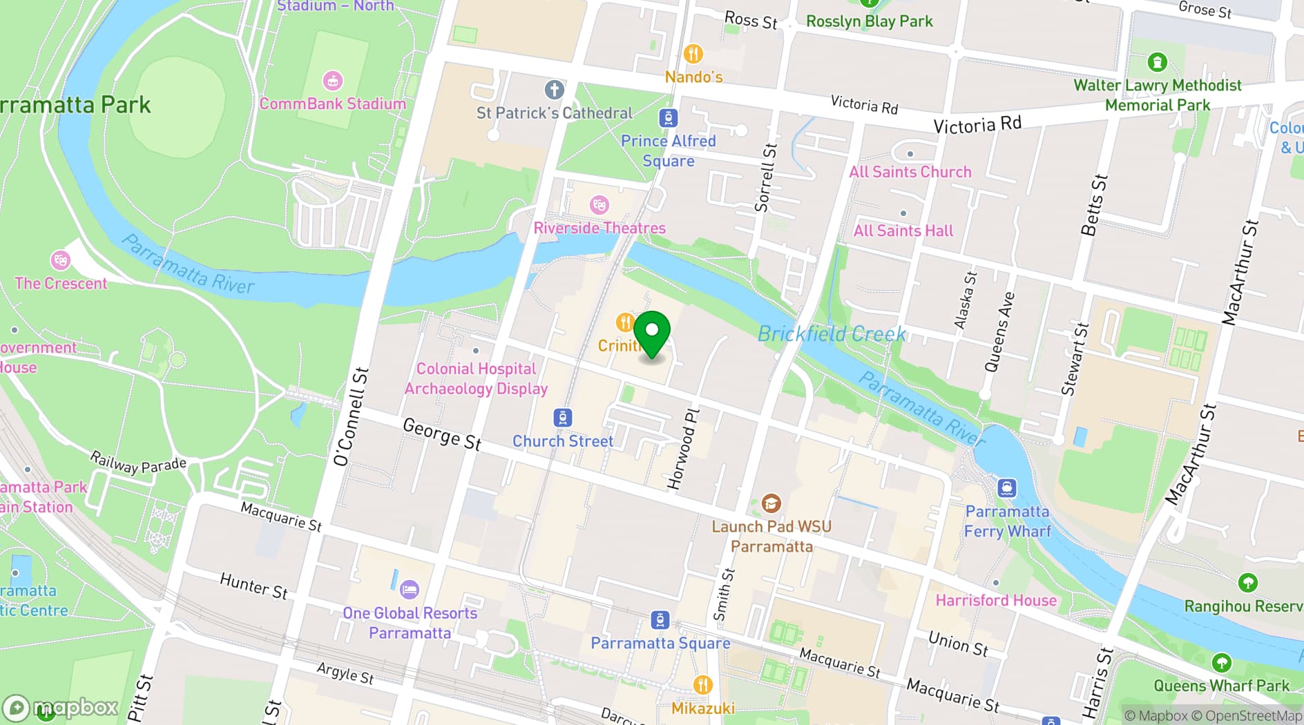 Map showing PARKROYAL Parramatta