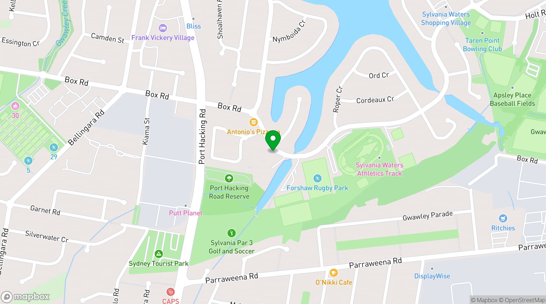 Map showing Doltone House Sylvania Waters