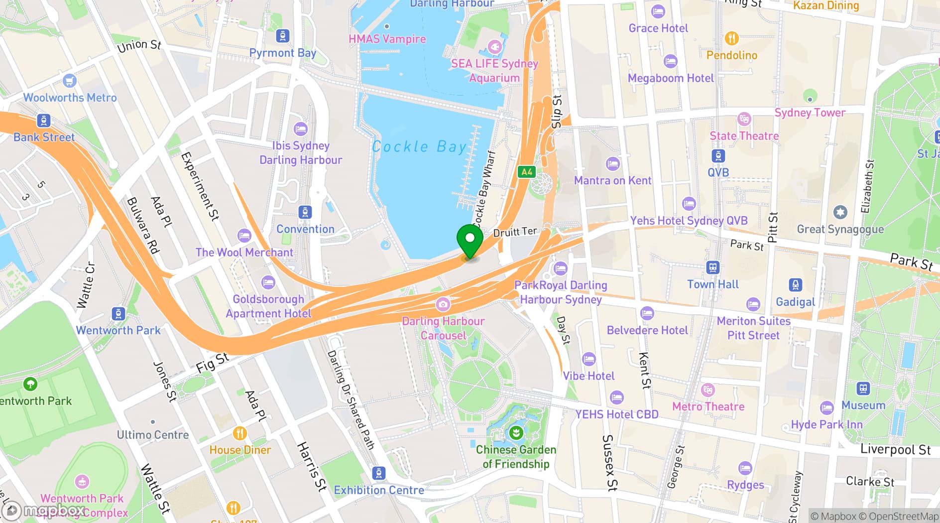 Map showing W Sydney