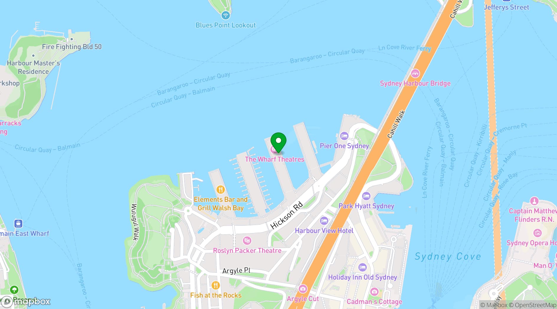 Map showing Sydney Theatre Company