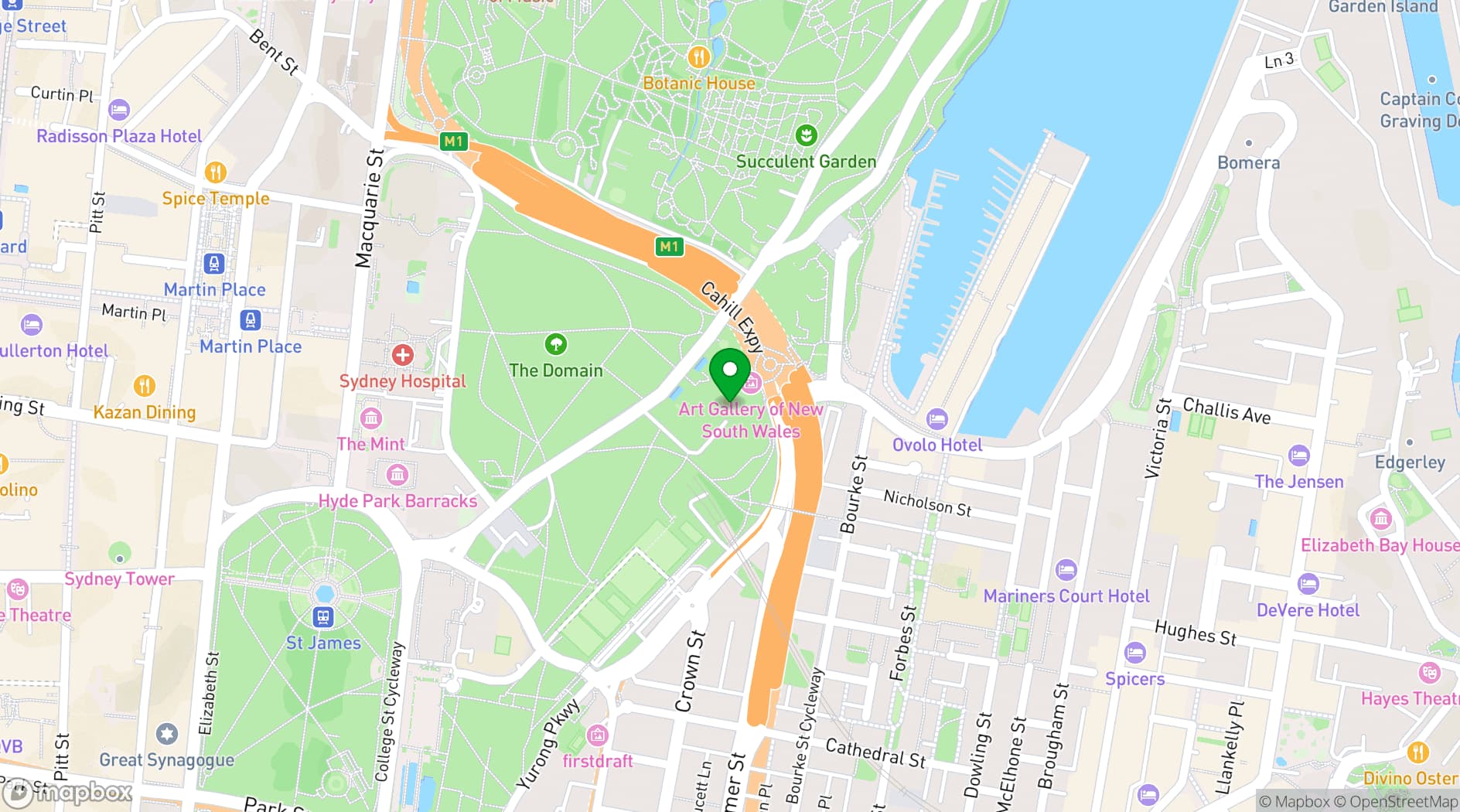 Map showing Art Gallery of New South Wales