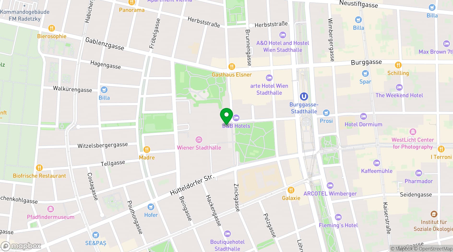 Map showing Wiener Stadthalle