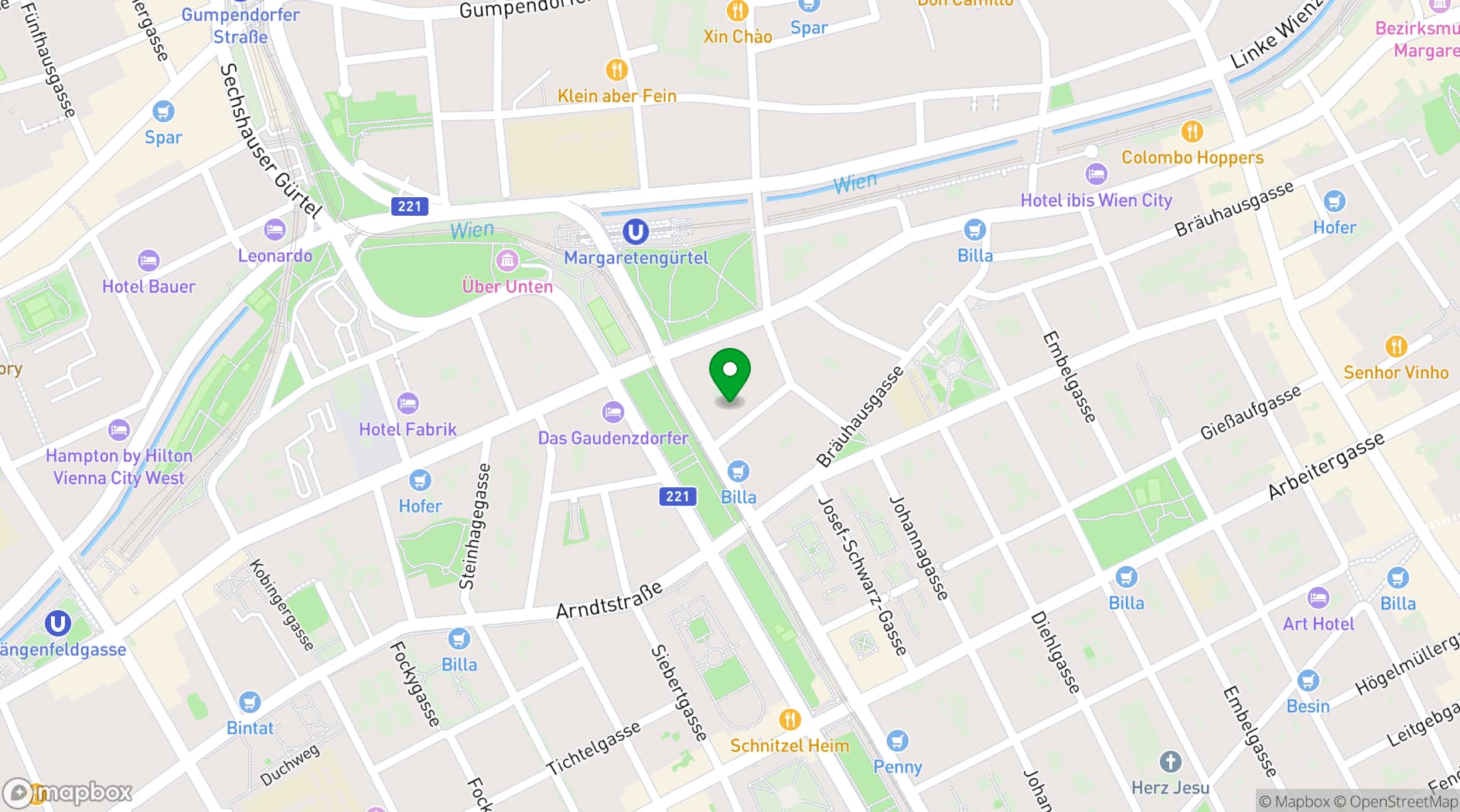 Map showing MAXX by Steigenberger Vienna