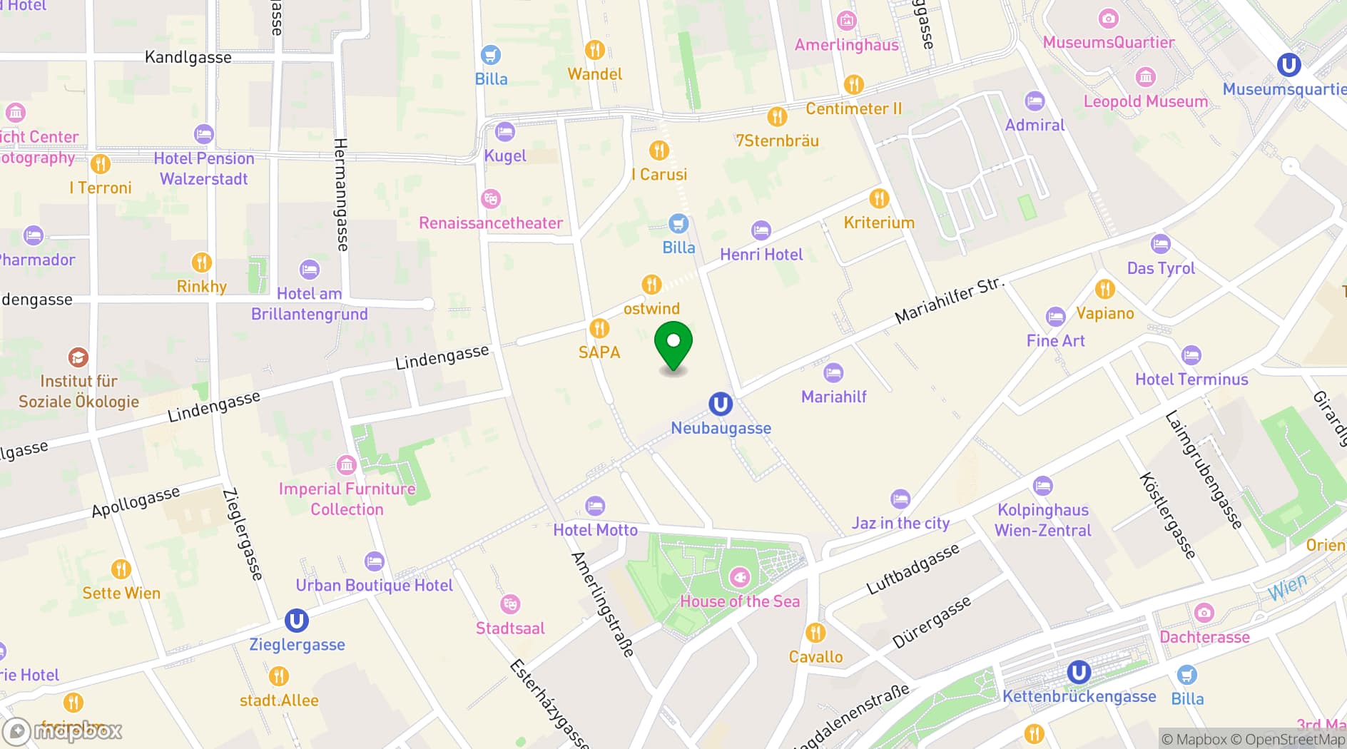 Map showing IKONO Vienna