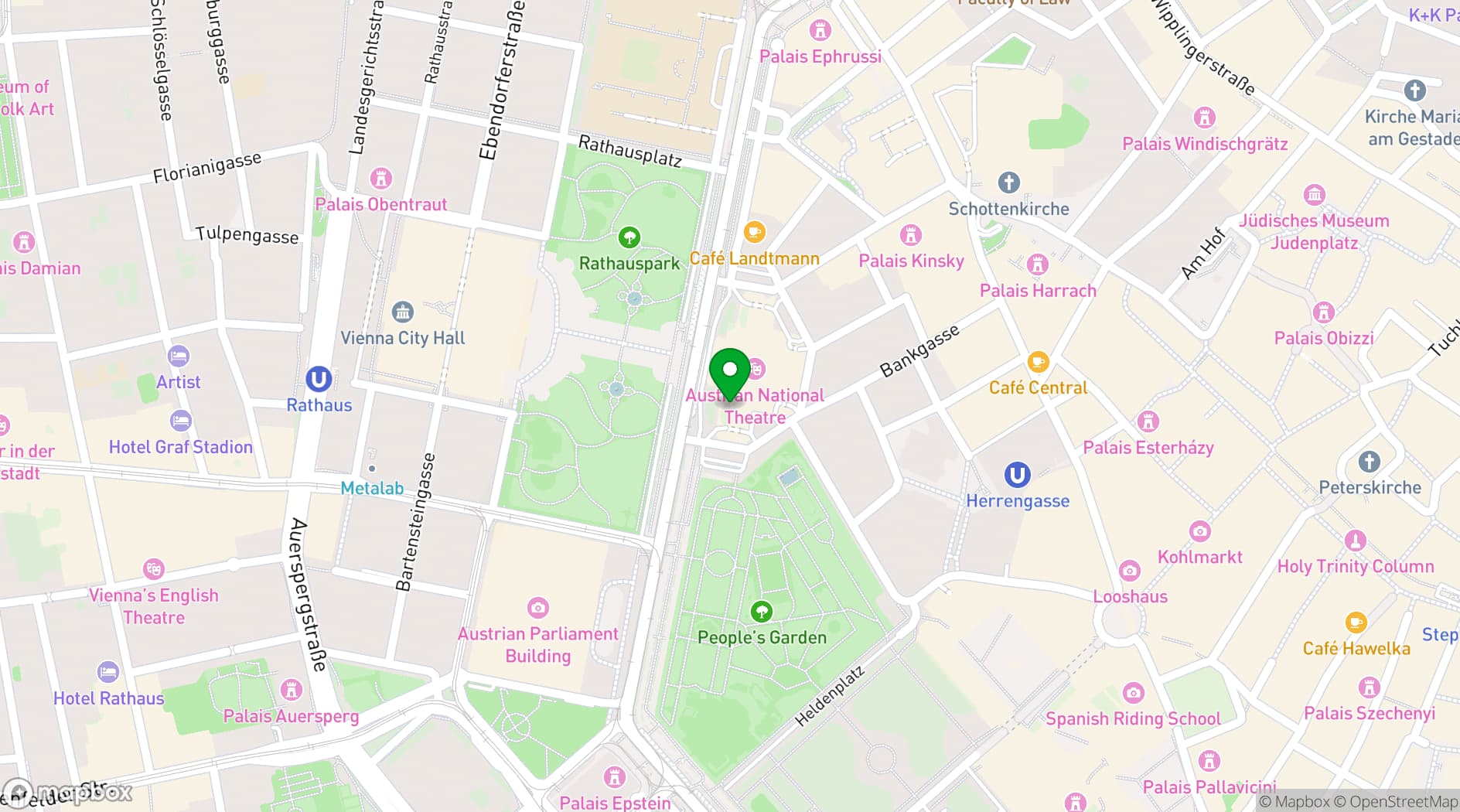 Map showing Restaurant Vestibül