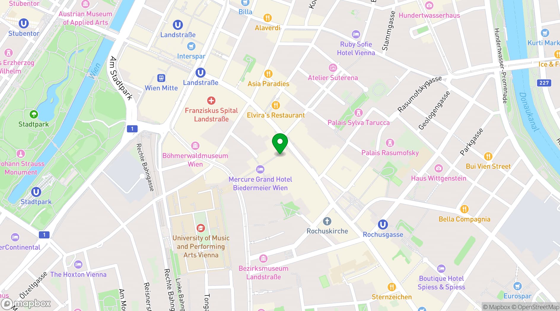 Map showing Mercure Grand Hotel Biedermeier Wien